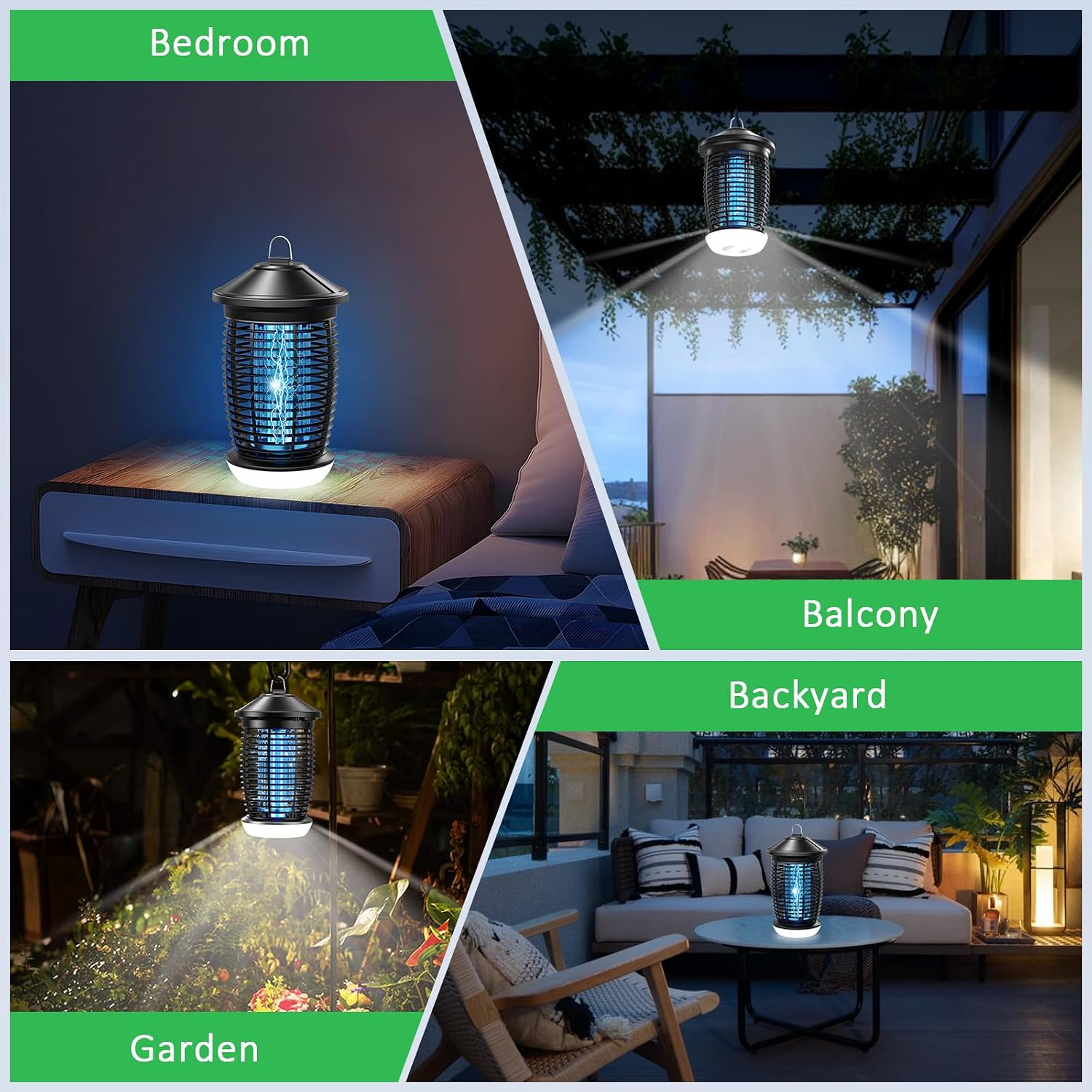 Thumbnail 6 de PALONE Bug Zapper: 4500V Powerful Fly Killer with 360° Coverage and LED Night Light