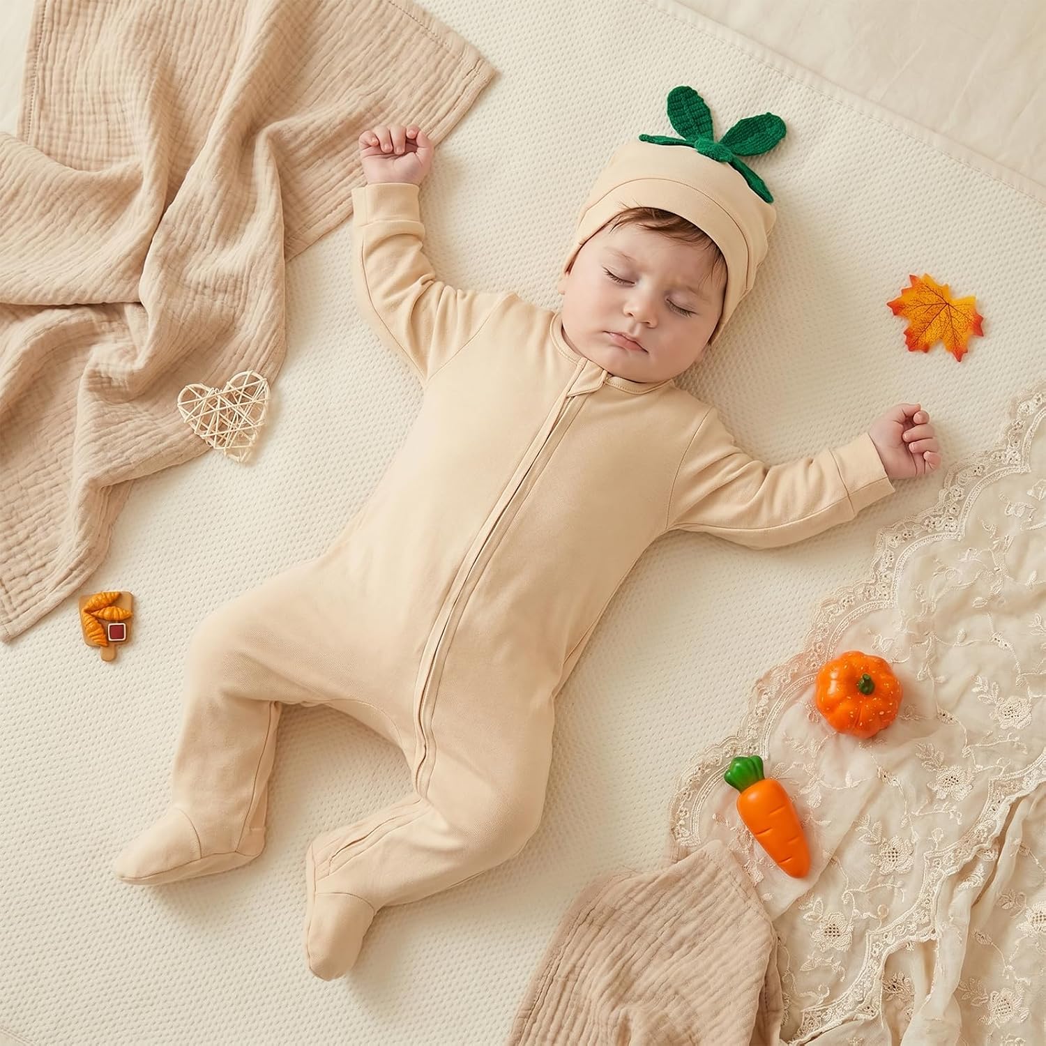 Detalle de Baby Footed Romper, Cotton Blend