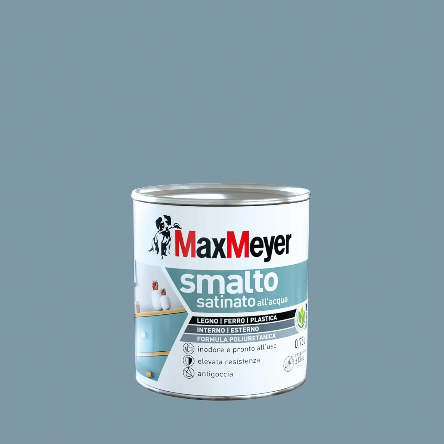 Detalle 2 de Maxmeyer Smalto All'Acqua Poliuretanico Satinato Arancio Ace 0,75 L