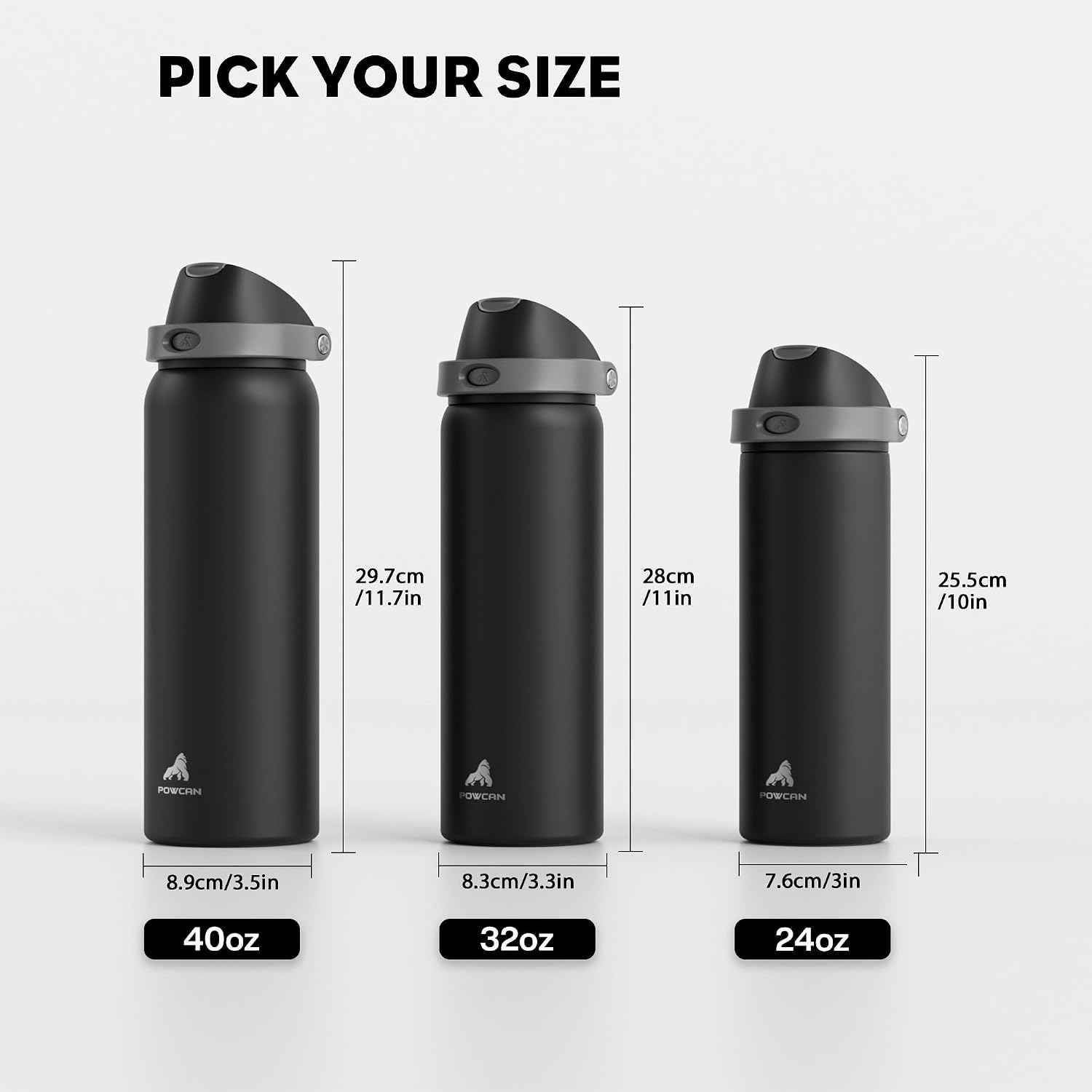 Thumbnail 6 de POWCAN 40 oz Insulated Water Bottle for Men with Push-Button Spout & Quick-Flip Straw