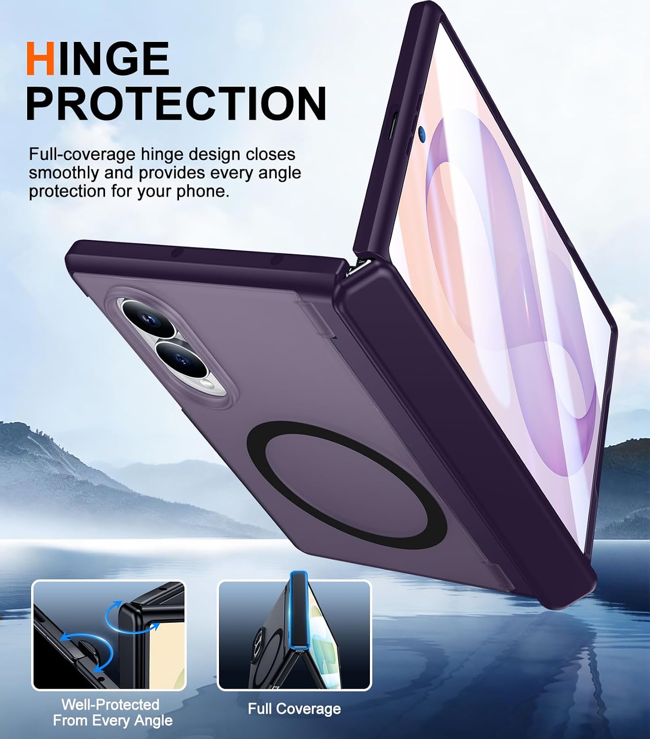 Thumbnail 6 de SPIDERCASE Galaxy Z Fold 8 Case, Purple TPU with Kickstand and Hinge Protection