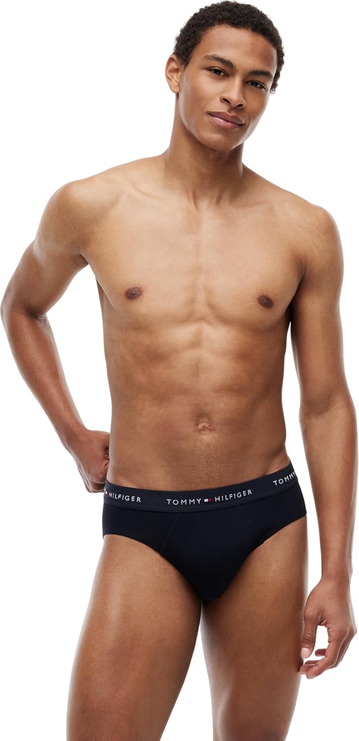 Detalle de Tommy Hilfiger Premium Essentials Stretch Cotton 3-Pack Shorties – Navy/Olive Night/Peacoat/Glacier Grey