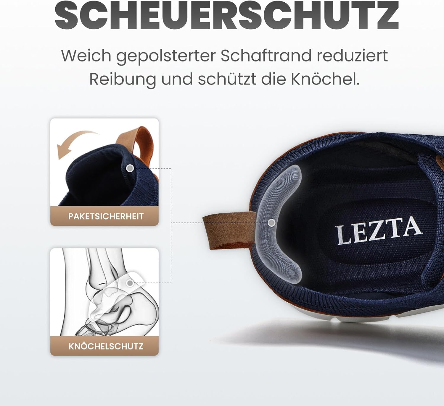 Detalle de LEZTA Herren Anzugschuhe & Sneaker-Oxfords: atmungsaktive Mesh-Schuhe für Büro, Alltag und Walkings