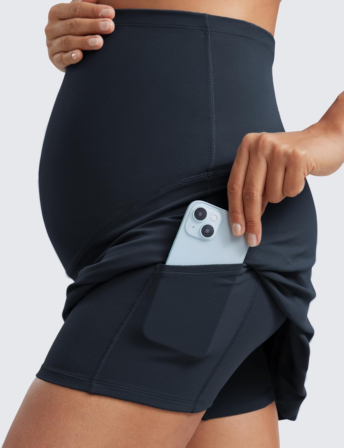 Detalle 2 de CRZ YOGA Butterluxe maternità Alta Vita A Linea Golf Casuale: gonne e pantaloncini con tasche per donna -36.8 cm