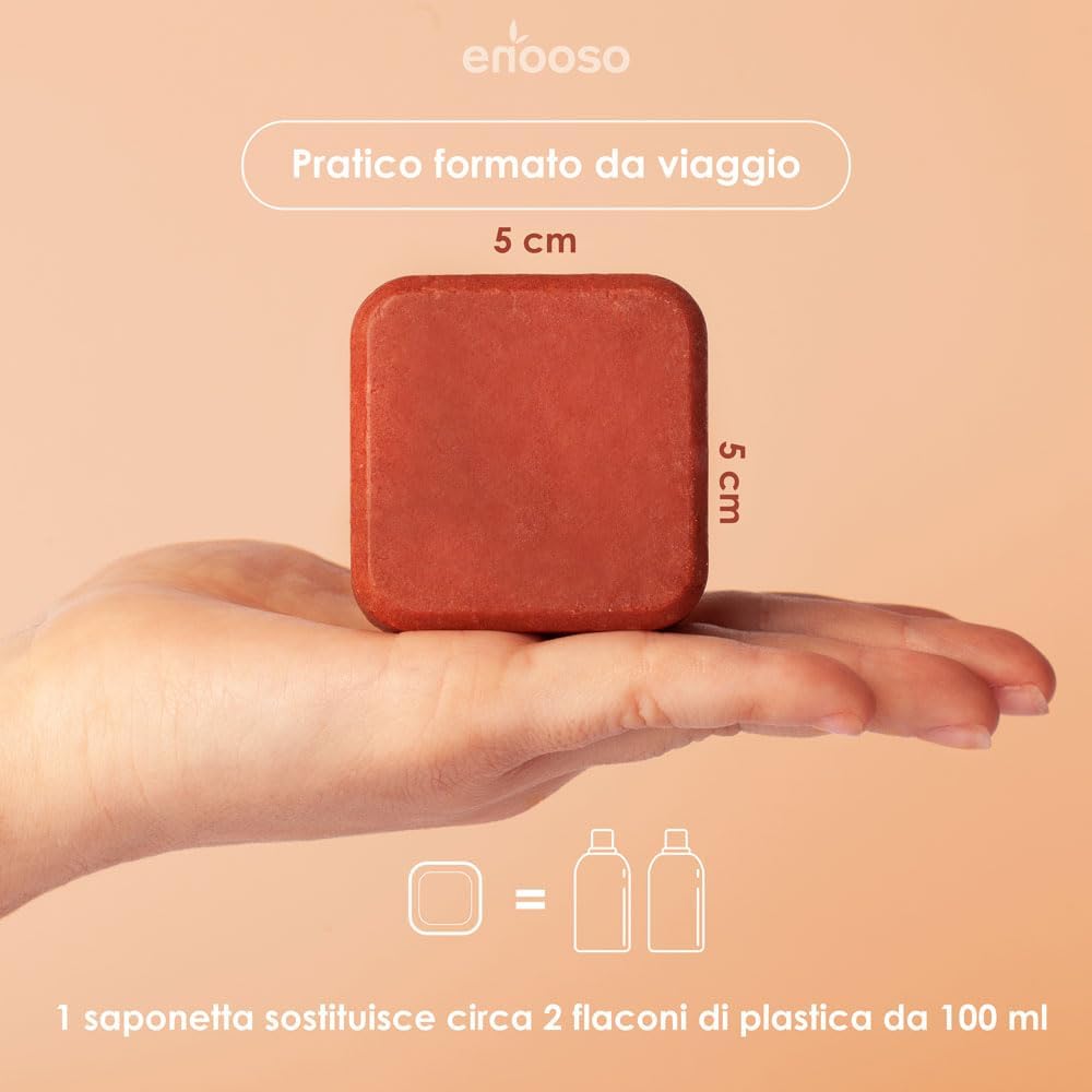 Thumbnail 3 de Enooso Shampoo Solido Bio per Capelli Secchi – Ristrutturante e Nutriente al Melograno, Fico e Tè Verde (130 g)