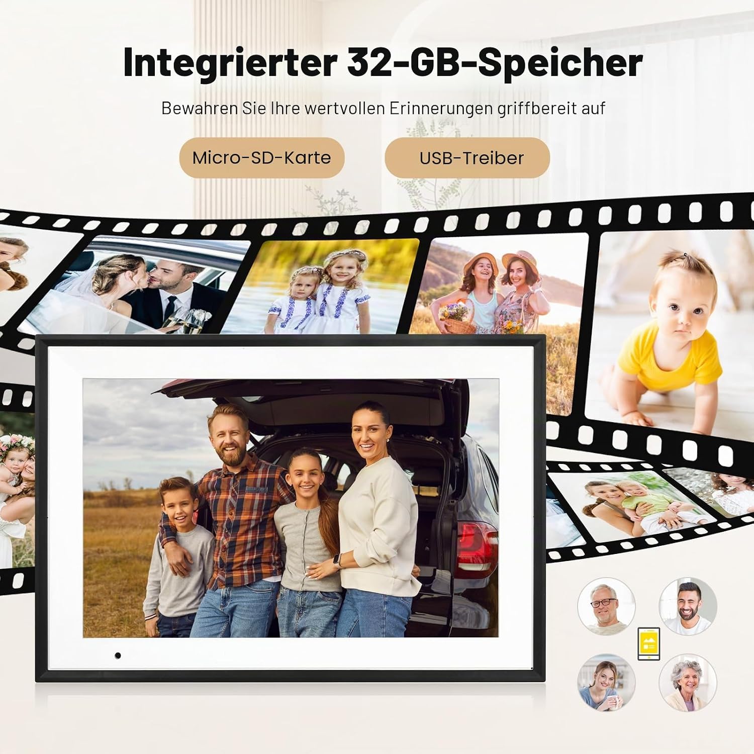 Detalle 2 de Humblestead Digitaler Bilderrahmen 10,1 Zoll – WiFi, 32 GB Speicher, 1280x800 IPS Touchscreen