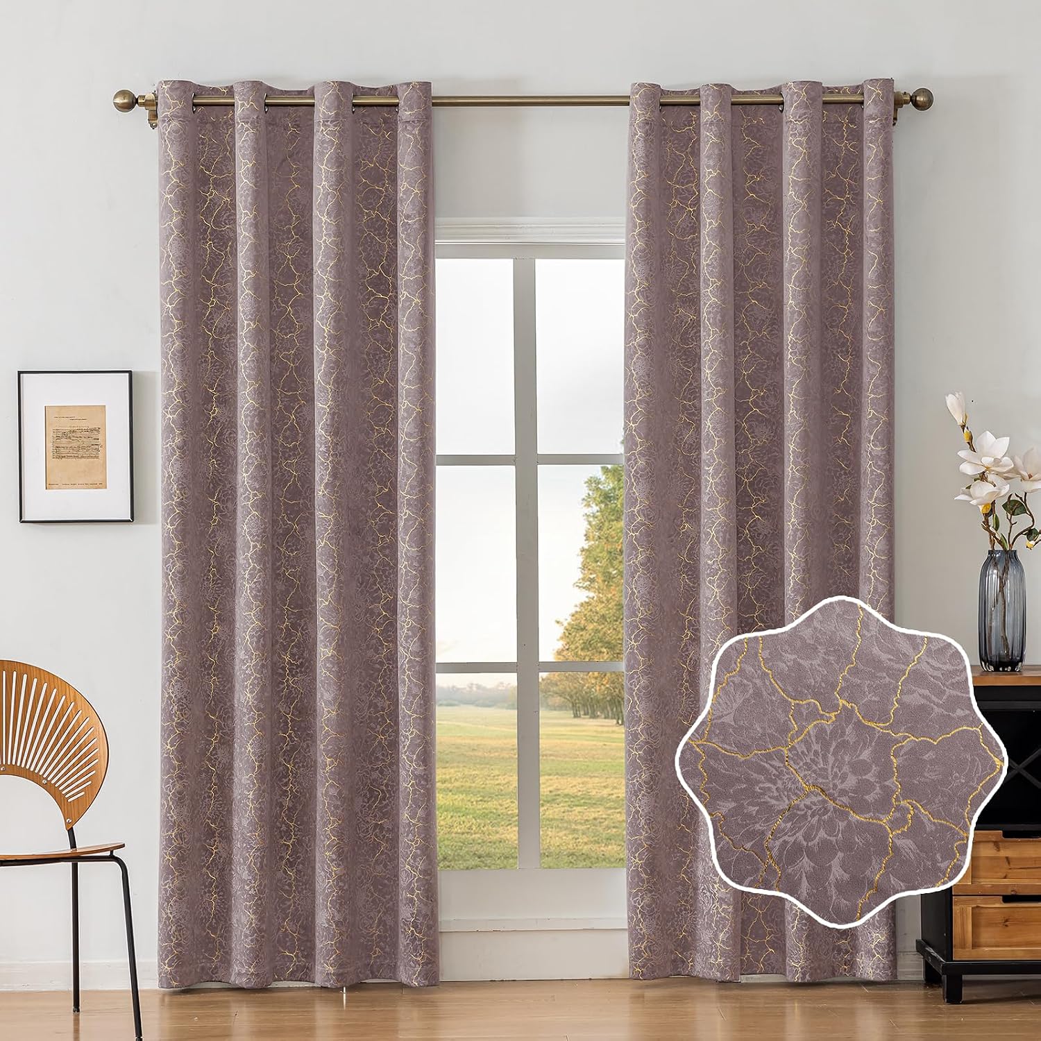 Detalle 2 de Ystyle rideau occultant velours 2×140