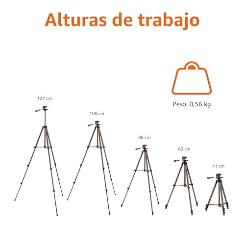 Detalle 2 de Amazon Basics Trípode para Cámara 127 cm/50 in, ligero y compacto en champán