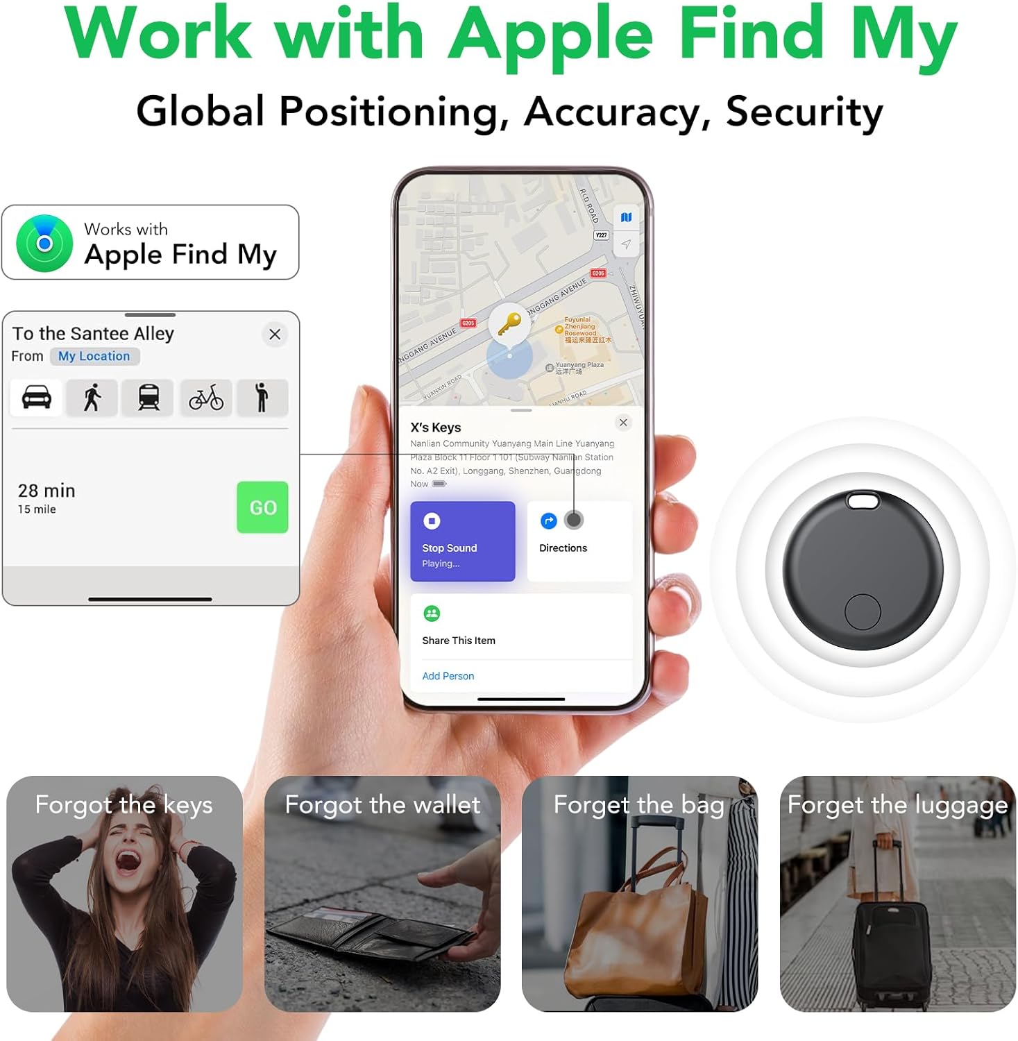 Thumbnail 1 de Tracker Tags Bluetooth Item Finder 4‑Pack 100 dB