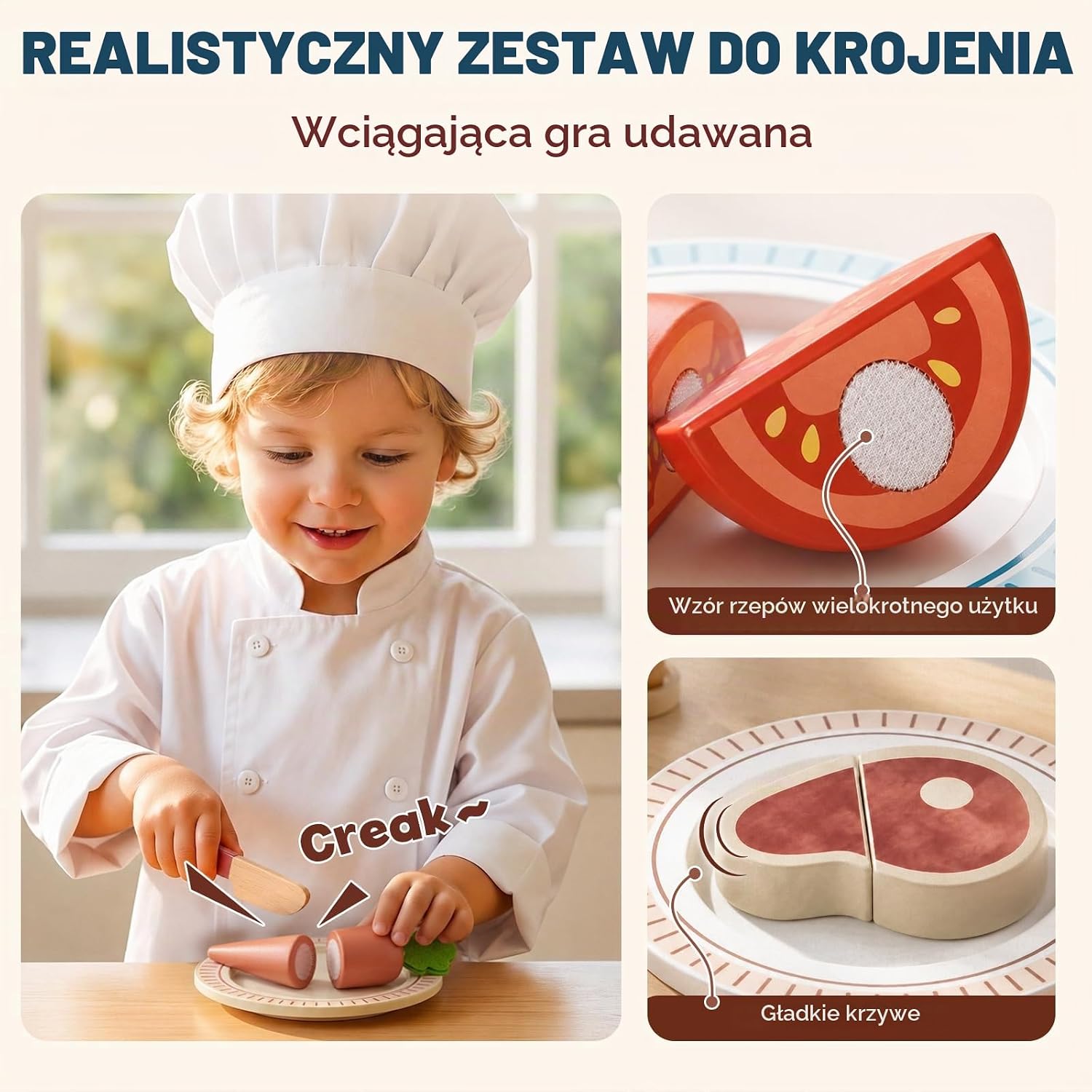 Thumbnail 2 de Lehoo Castle FT-010 – drewniany zestaw kuchenny z garnkami i warzywami