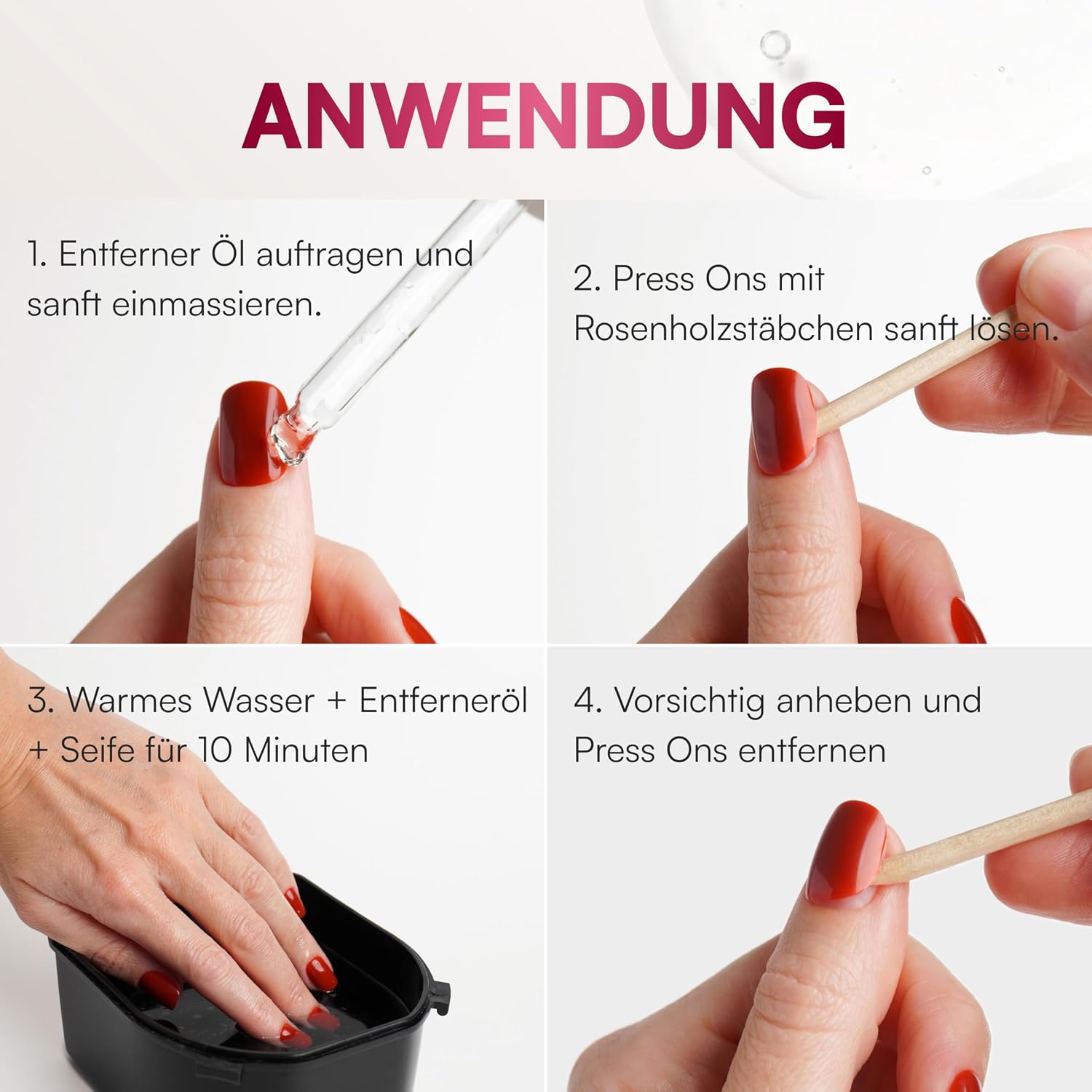 Detalle 2 de DOONAILS Entferner Öl – sanfte Entfernung von Press On Nails und Gel Strips (30 ml)