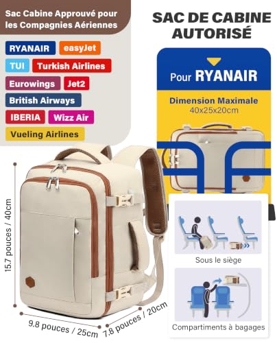 Thumbnail 2 de VANKEV Bagage Cabine 40x20x25 cm – Sac à Dos Voyage pour Ryanair