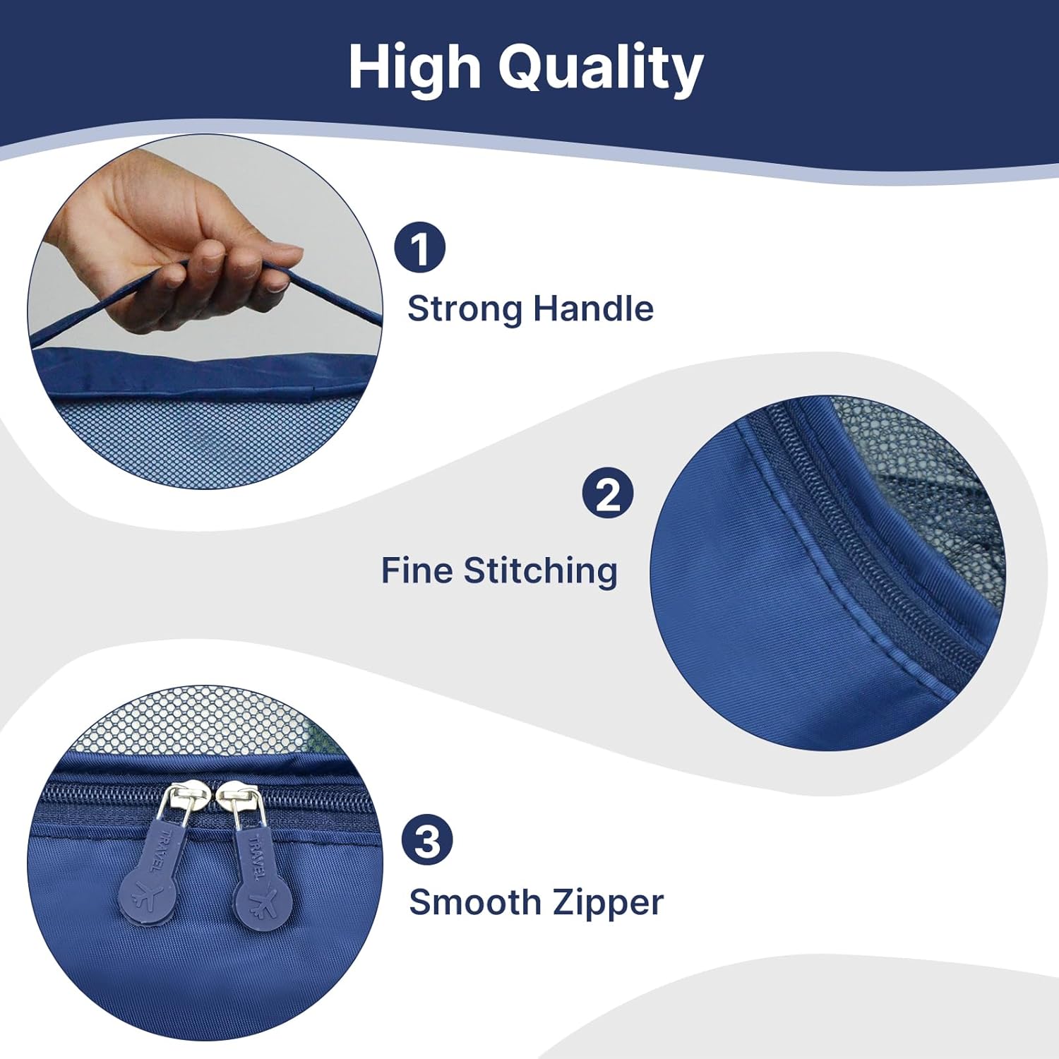 Detalle de Extra Large Deep Packing Cubes 6 Pack (55×40×25cm) – Navy