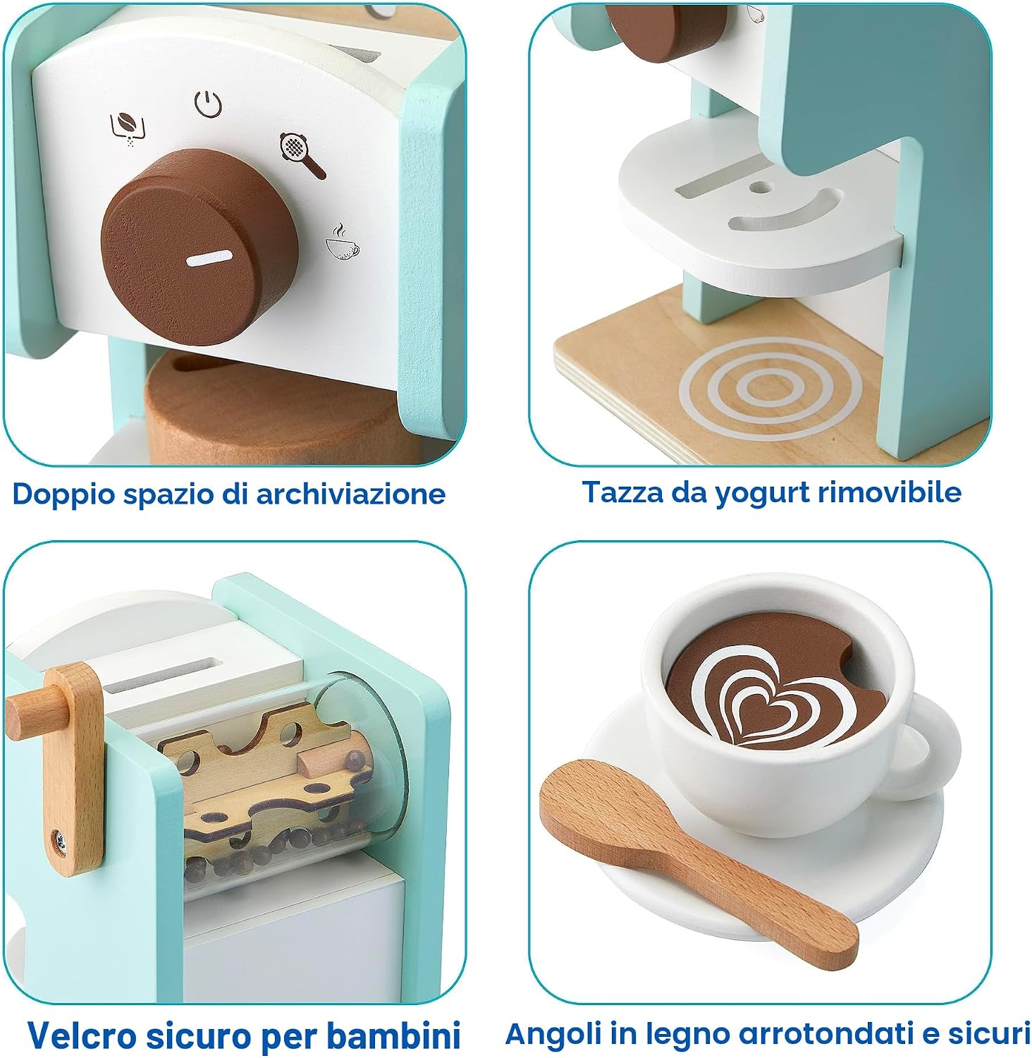 Thumbnail 1 de Set da cucina in legno per bambini: macchina da caffè espresso giocattolo Green
