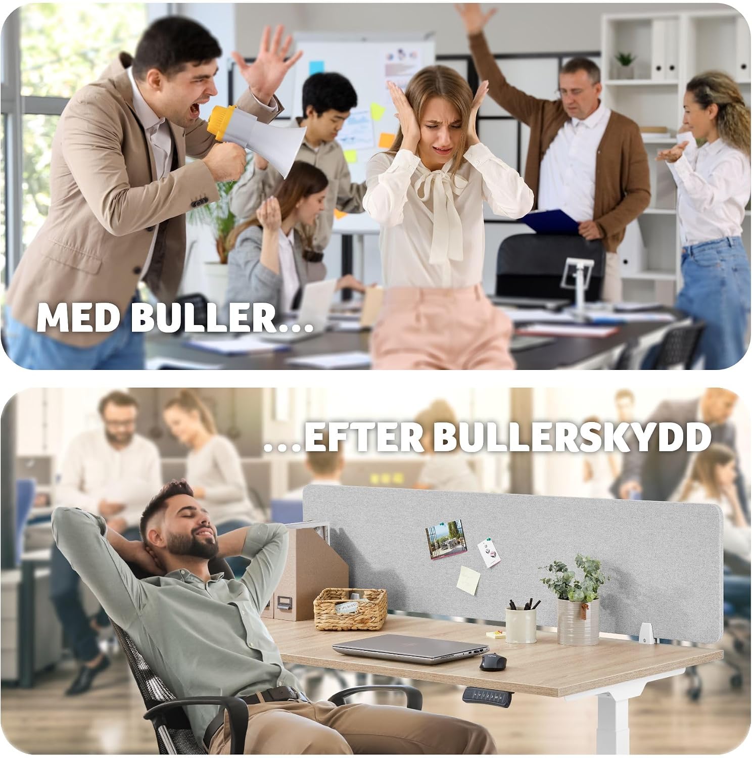 Thumbnail 6 de tectake 405120 skrivbordsskärm 160 × 40 cm med PET-kärna och polyester