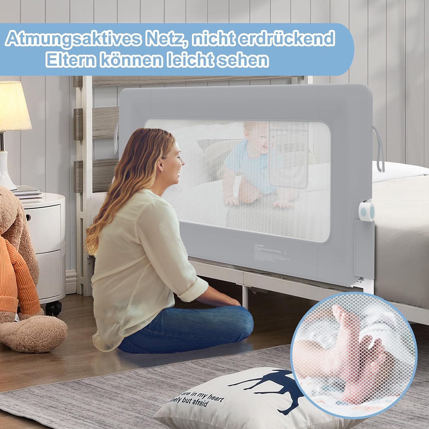 Detalle 2 de YRHome Bettgitter Rausfallschutz 200 cm