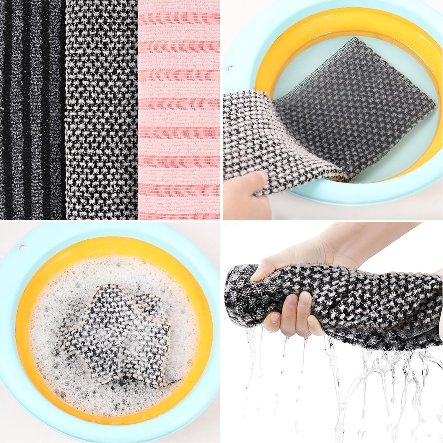 Thumbnail 6 de Herbbree 3Pcs Exfoliating Shower Towel – Extra Long Japanese Back Scrubbing Set (Black, Grey, Pink)