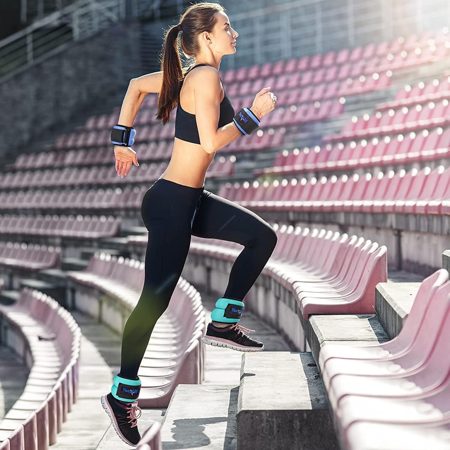 Detalle 2 de Yes4All Cavigliere in neoprene 0,9–4,5 kg – Paio pesi per caviglie, allenamento e cardio