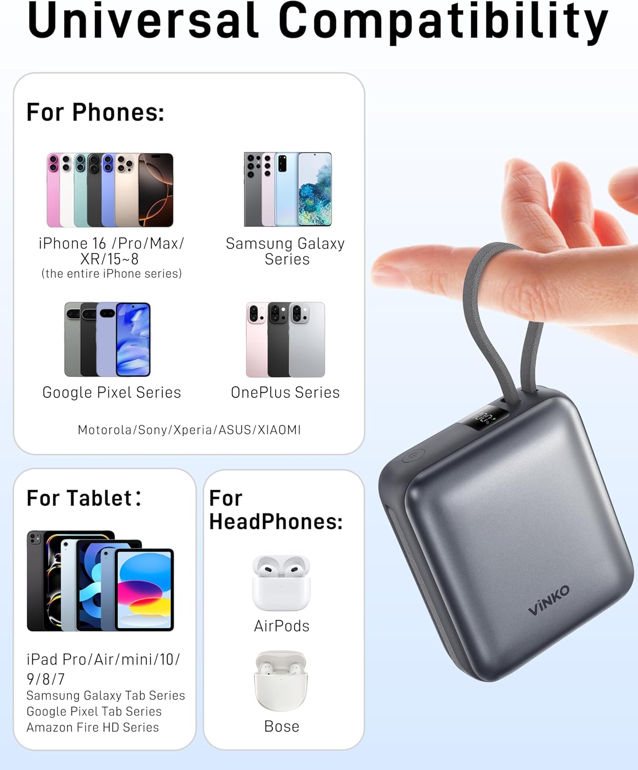 Thumbnail 6 de VINKO 10000mAh power bank with 22.5W USB-C