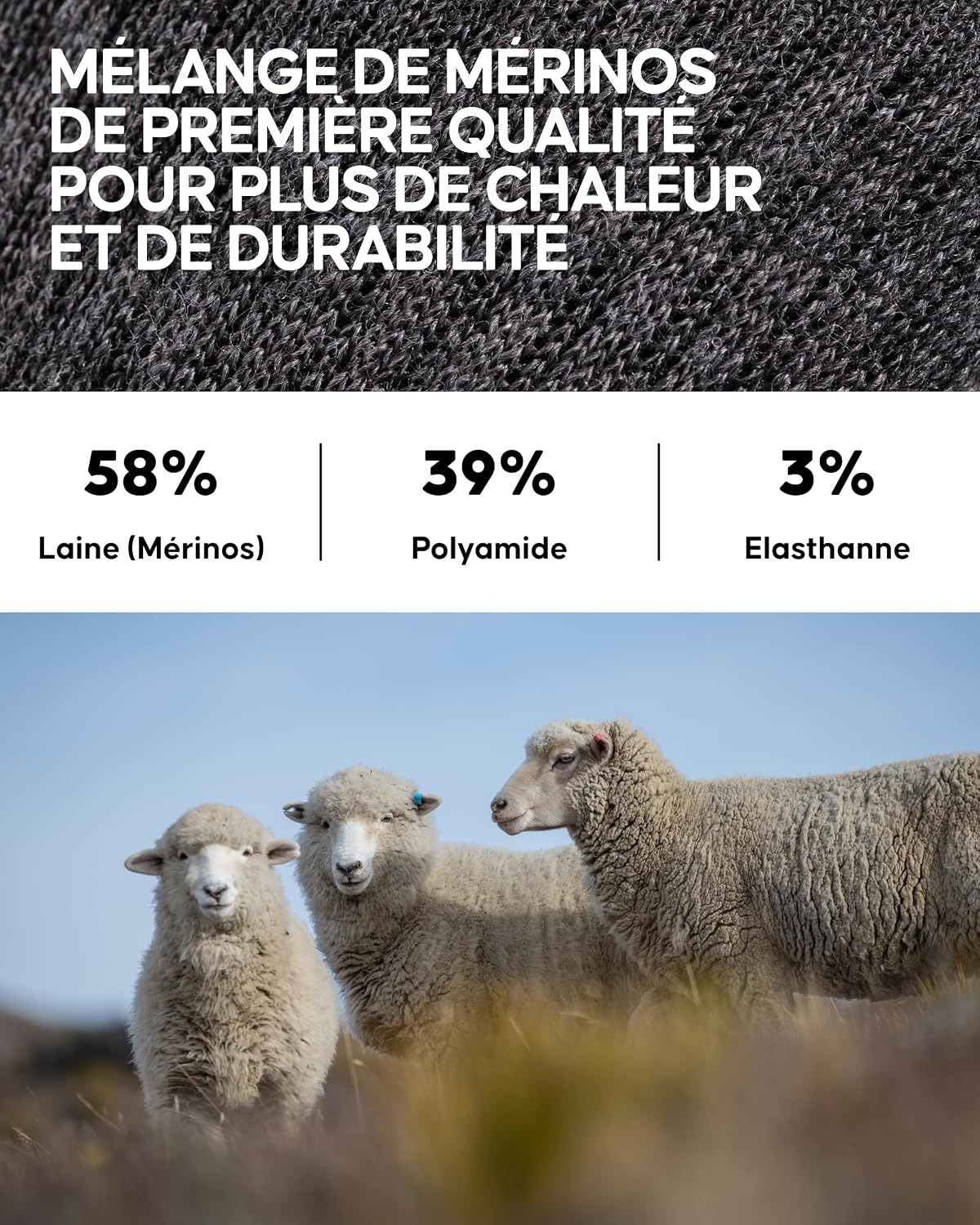 Thumbnail 6 de DANISH ENDURANCE Chaussettes de Randonnée laine Mérinos 🤝