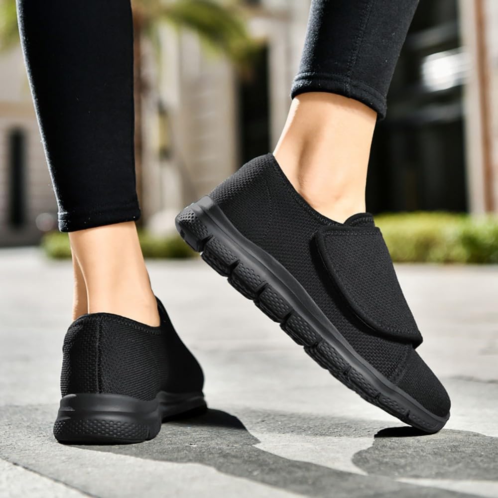Detalle 2 de Leichte Weit-Klett-Walkingschuhe für Diabetiker (Damen & Herren) mit atmungsaktivem Netz – rutschfeste Orthopädie-Hausschuhe/Sandalen