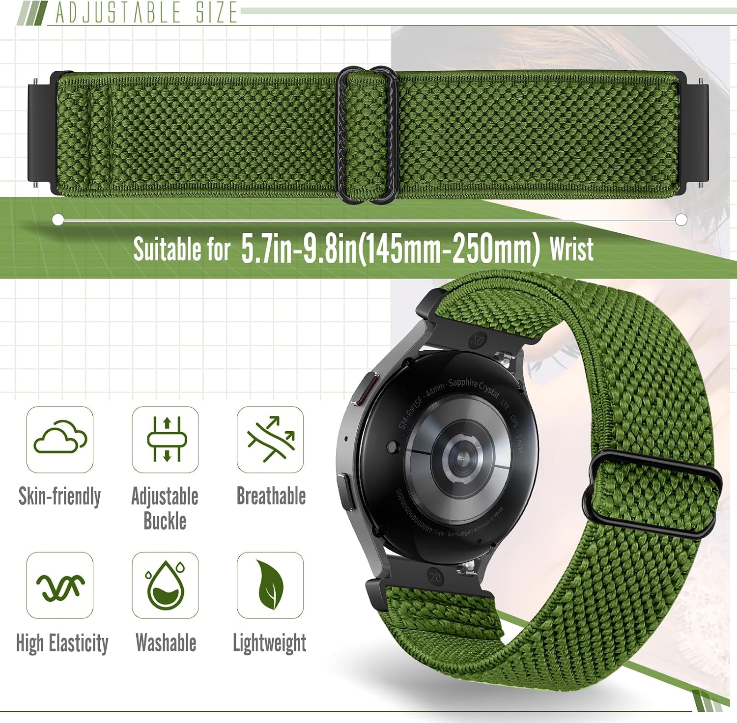 Detalle de Yunshare quick release watch strap 3 pack