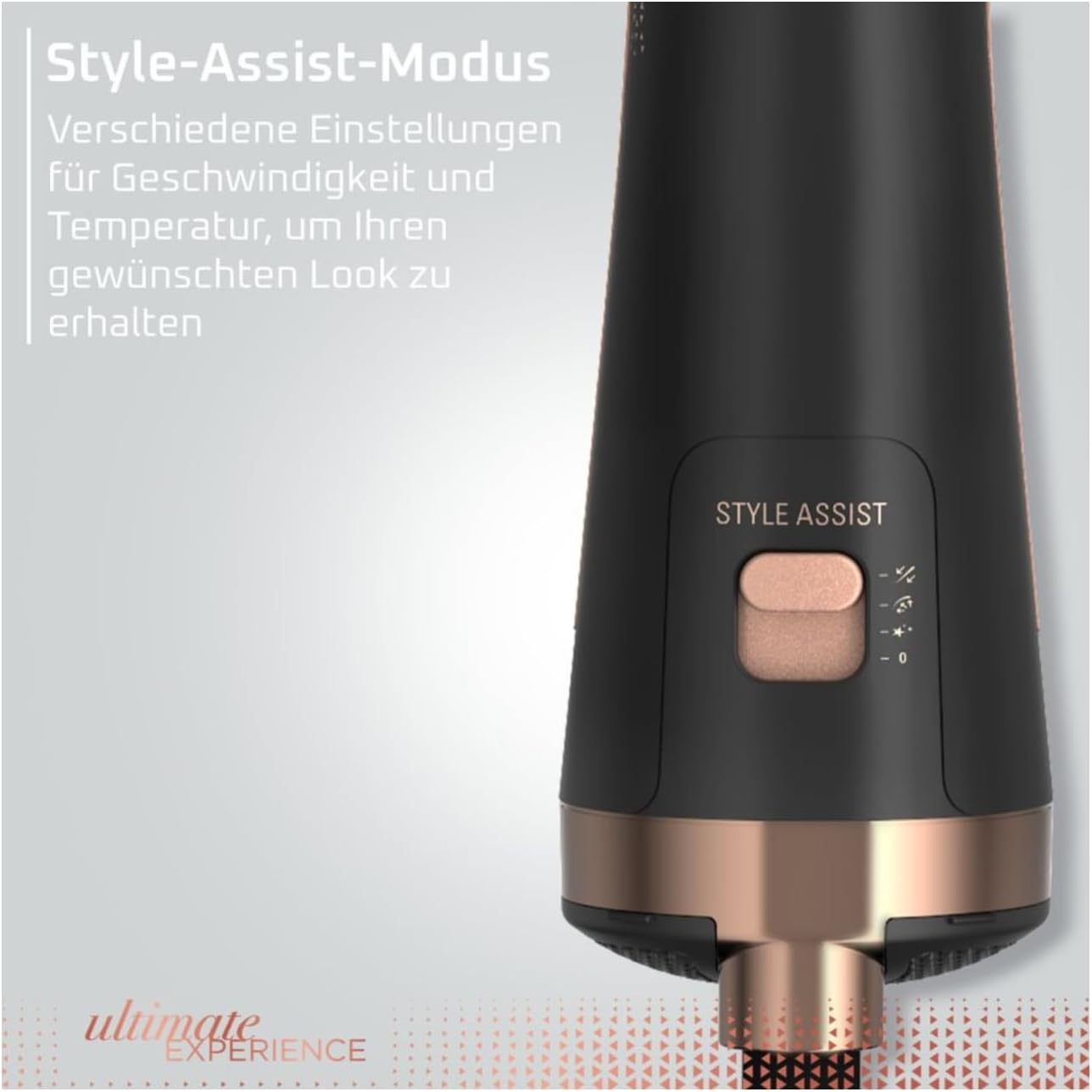 Detalle de Rowenta Ultimate Experience 2-in-1 Rotierende Warmluftbürste CF9620F0 – Kompakt, vielseitig und schonend