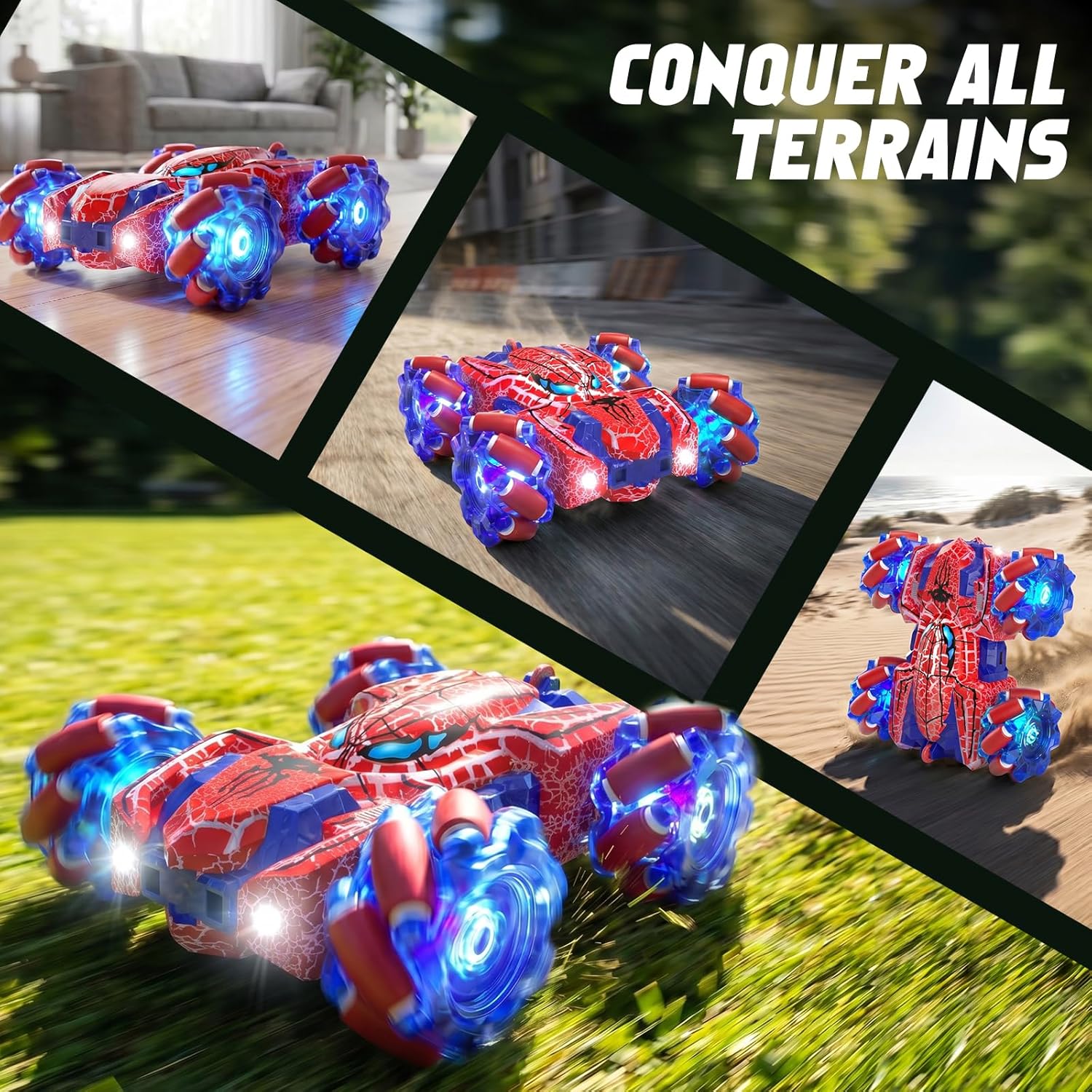 Detalle 2 de SOGAWEBB Spider Gesture Sensing 4WD RC Stunt Car (2.4GHz, USB-C Recharge)