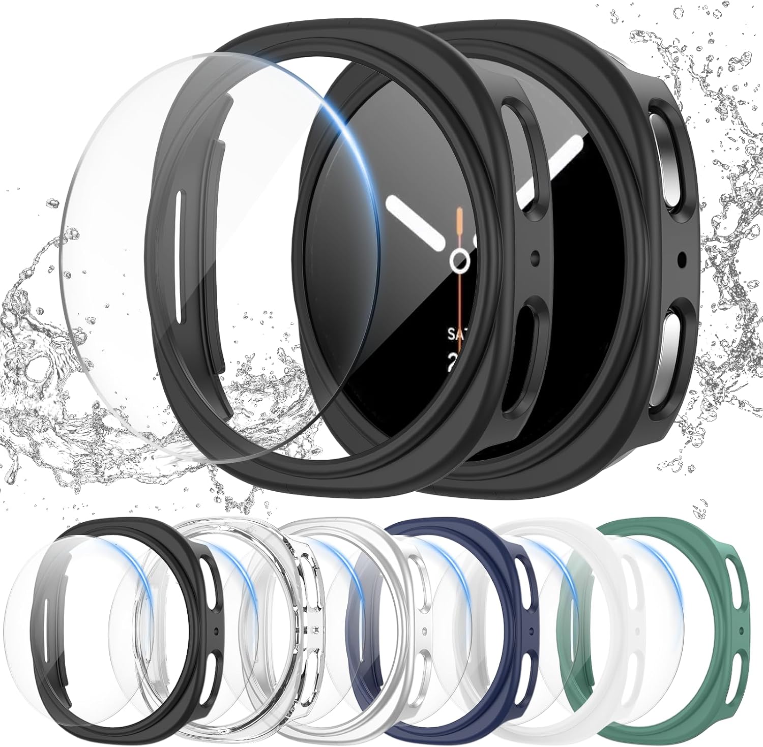 Detalle de Landhoo 6+6 Pack Screen Protector Case for Samsung Galaxy Watch 8 40mm
