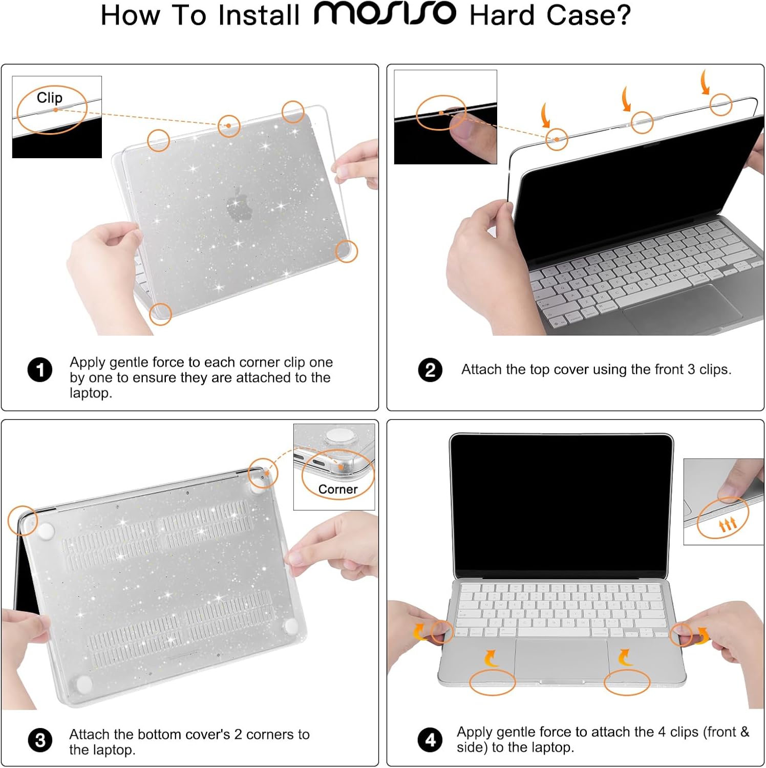 Thumbnail 6 de MOSISO Custodia Glitter per MacBook Neo 13" (A3404, 2026) con Chip A18 Pro – Rosa Pastello