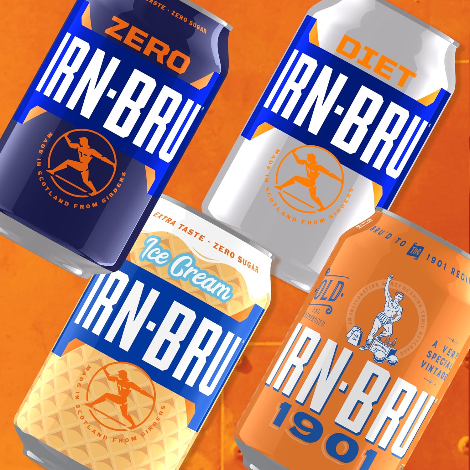 Thumbnail 1 de IRN-BRU Zero Carbonated Soft Drink – 24 Pack (330ml Cans)