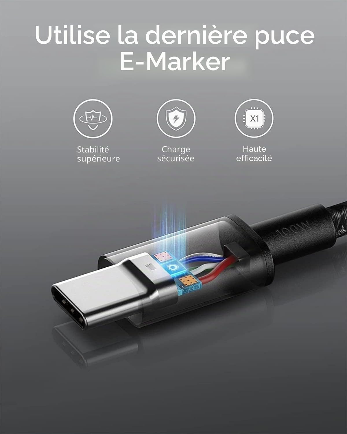 Detalle de Anker Lot de 2 Câbles USB-C vers USB-C 100W 1,8 m - Charge rapide
