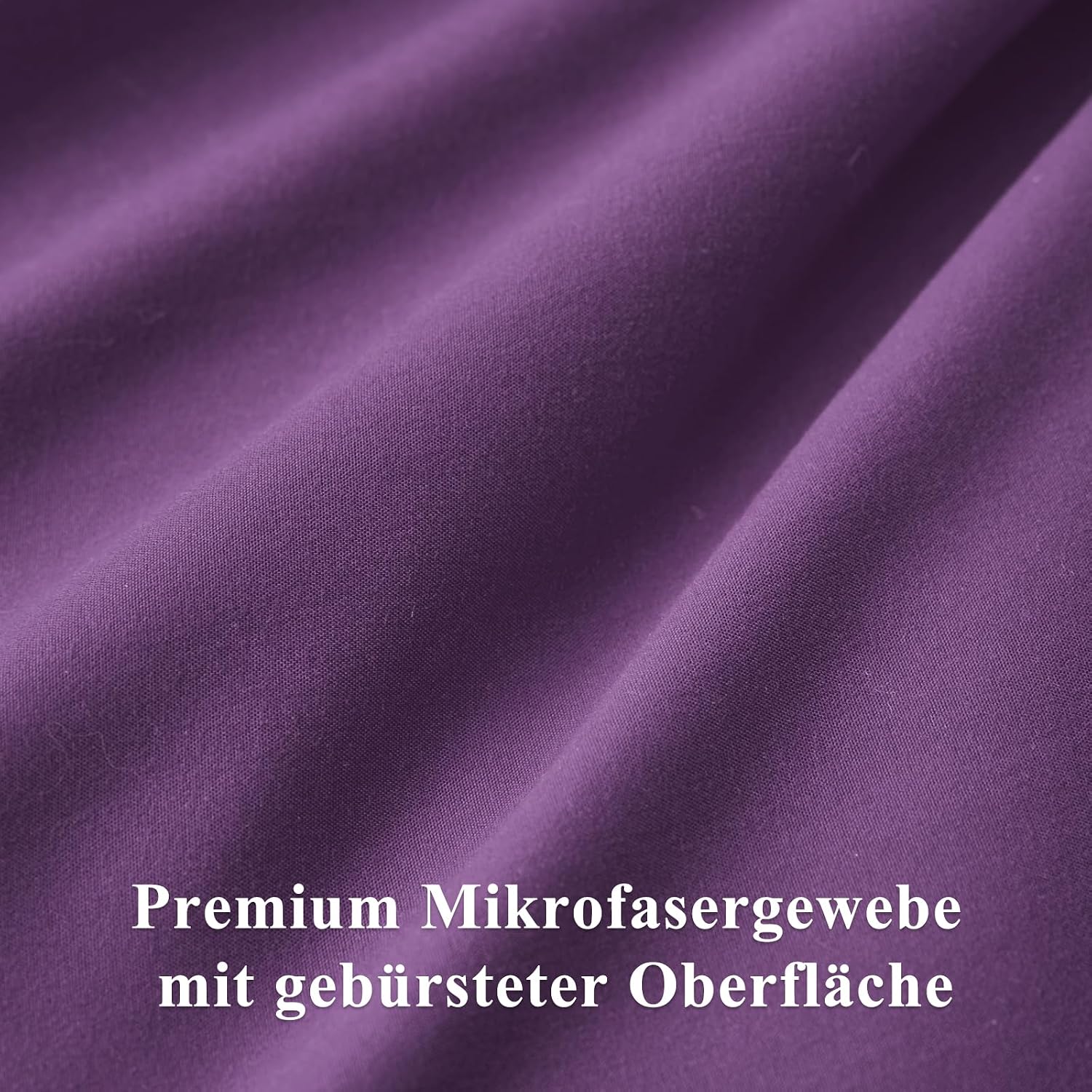 Thumbnail 6 de Aisbo Bettwäsche 135x200 4-teilig Lila aus Mikrofaser (mit Reißverschluss) – inklusive 2x Kissenbezüge 80x80