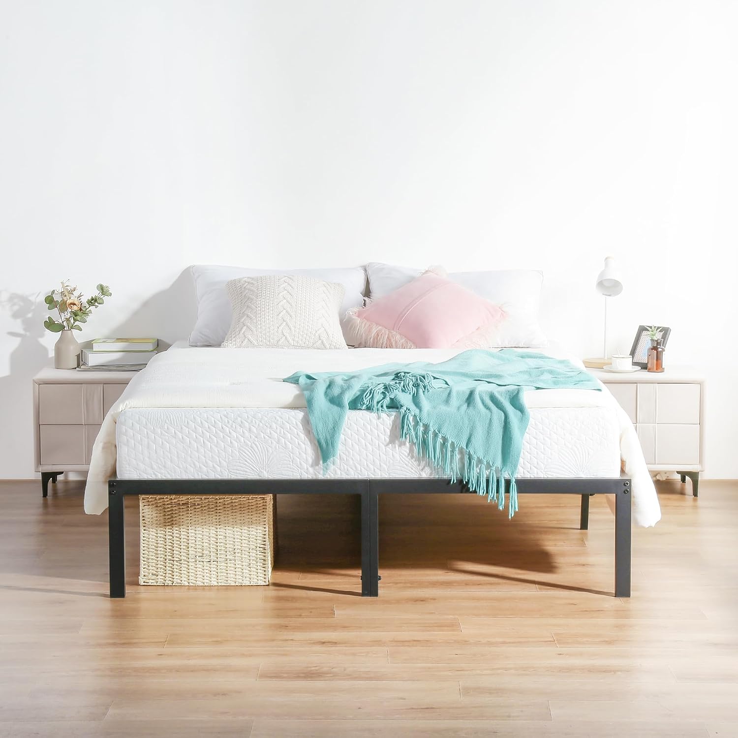 Detalle de Olee Sleep Steel Platform Bed Frame, Cal King Size