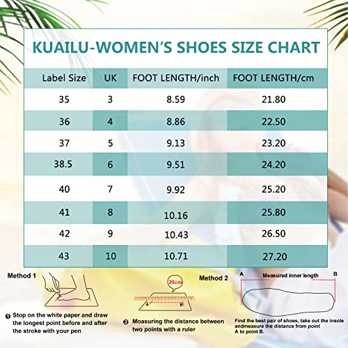 Thumbnail 6 de KuaiLu Chanclas Mujer Verano: Chanclas antideslizantes de cuero y tela para playa y piscina