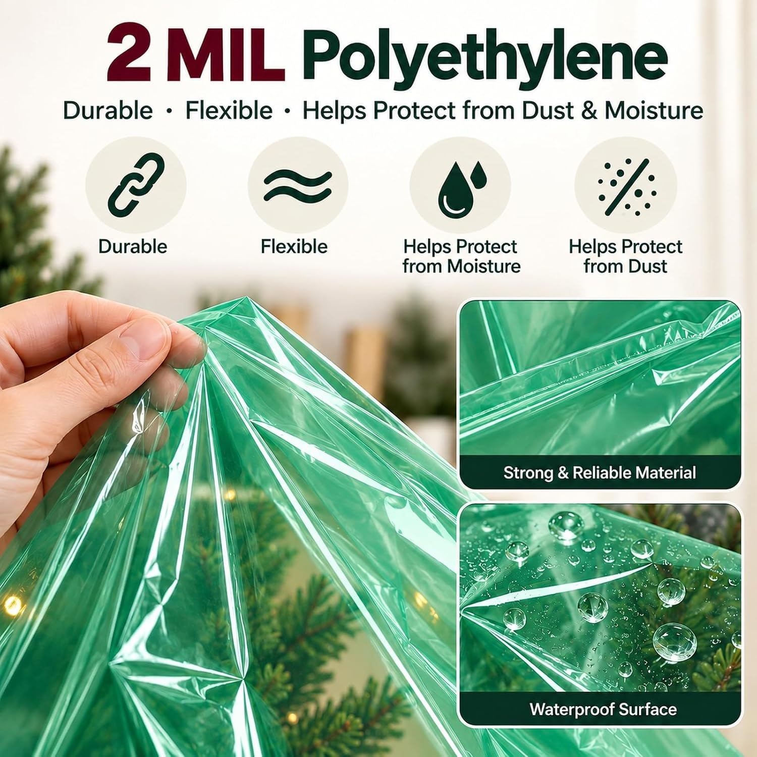 Thumbnail 5 de CHUPER Green Upright Christmas Tree Storage Bag 9ft 🎄