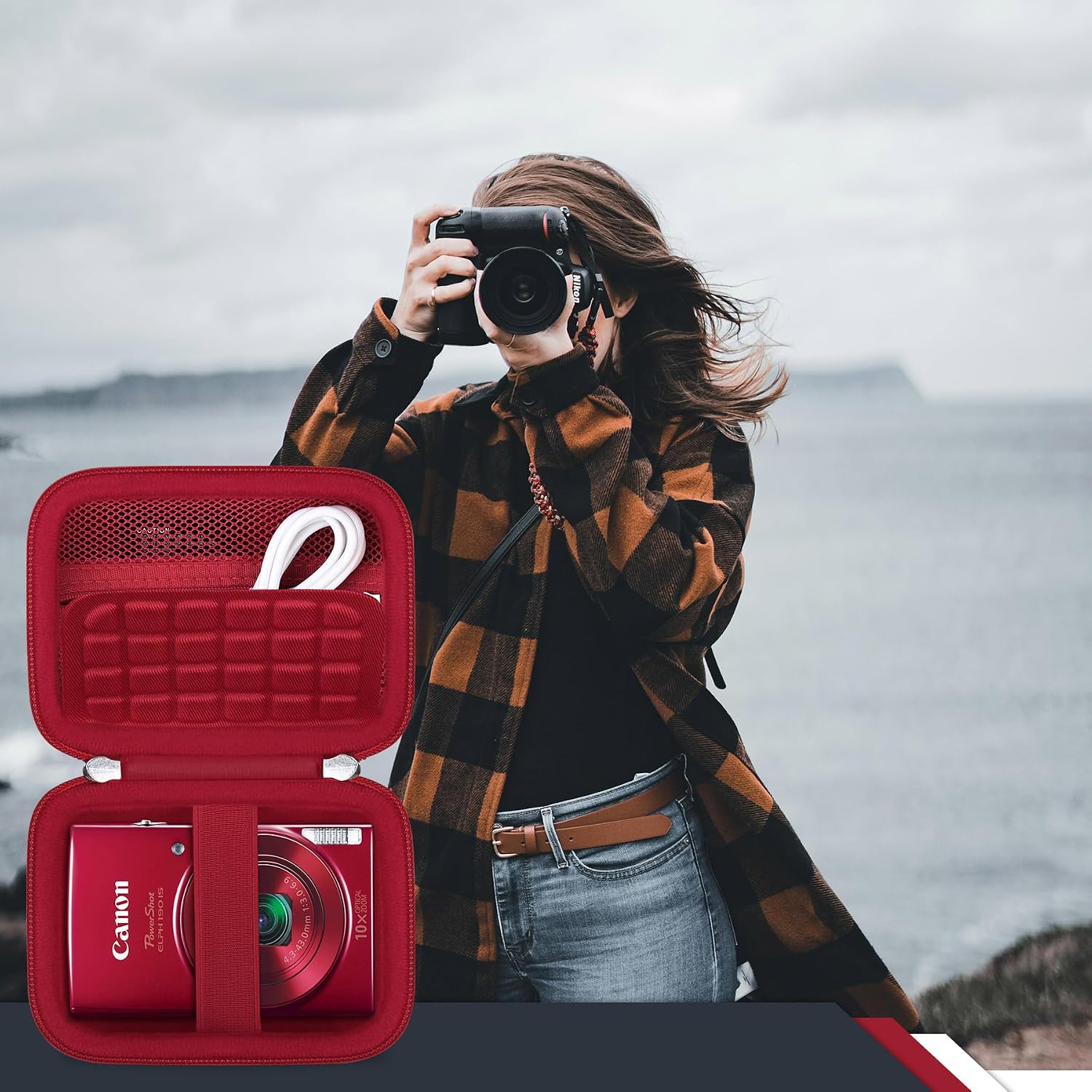 Thumbnail 6 de RAIALL Carrying Case for Canon PowerShot ELPH 360 HS / IXUS 285 HS & Similar Compact Cameras