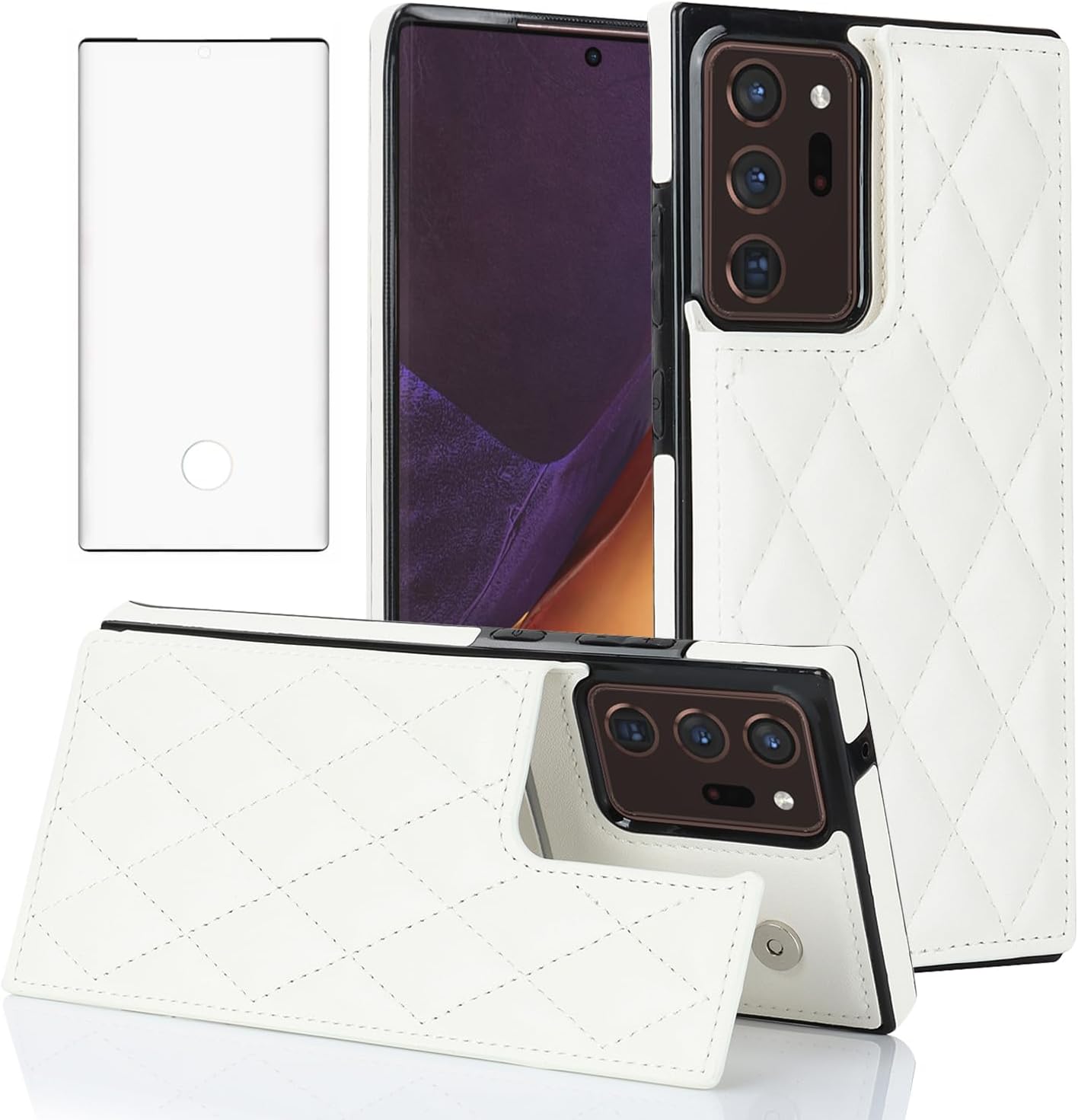Thumbnail 4 de Asuwish wallet phone case for Samsung Galaxy Note 20 Ultra 5G (with screen protector & RFID card slots) – purple