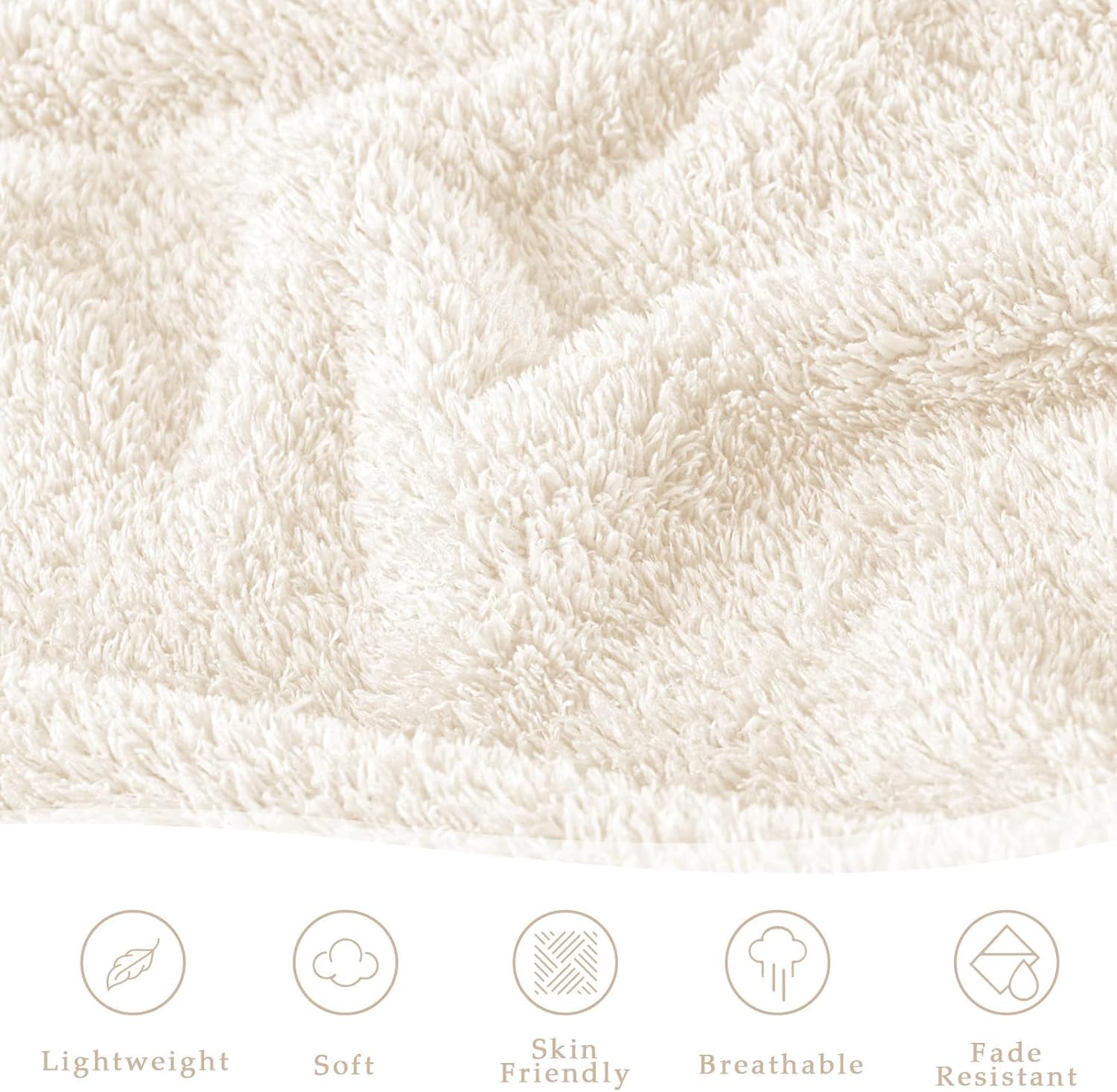 Detalle de Exclusivo Plaid Plaid Couverture Polaire 130x150 cm — Blanc, douceur et chaleur pour canapé ou lit