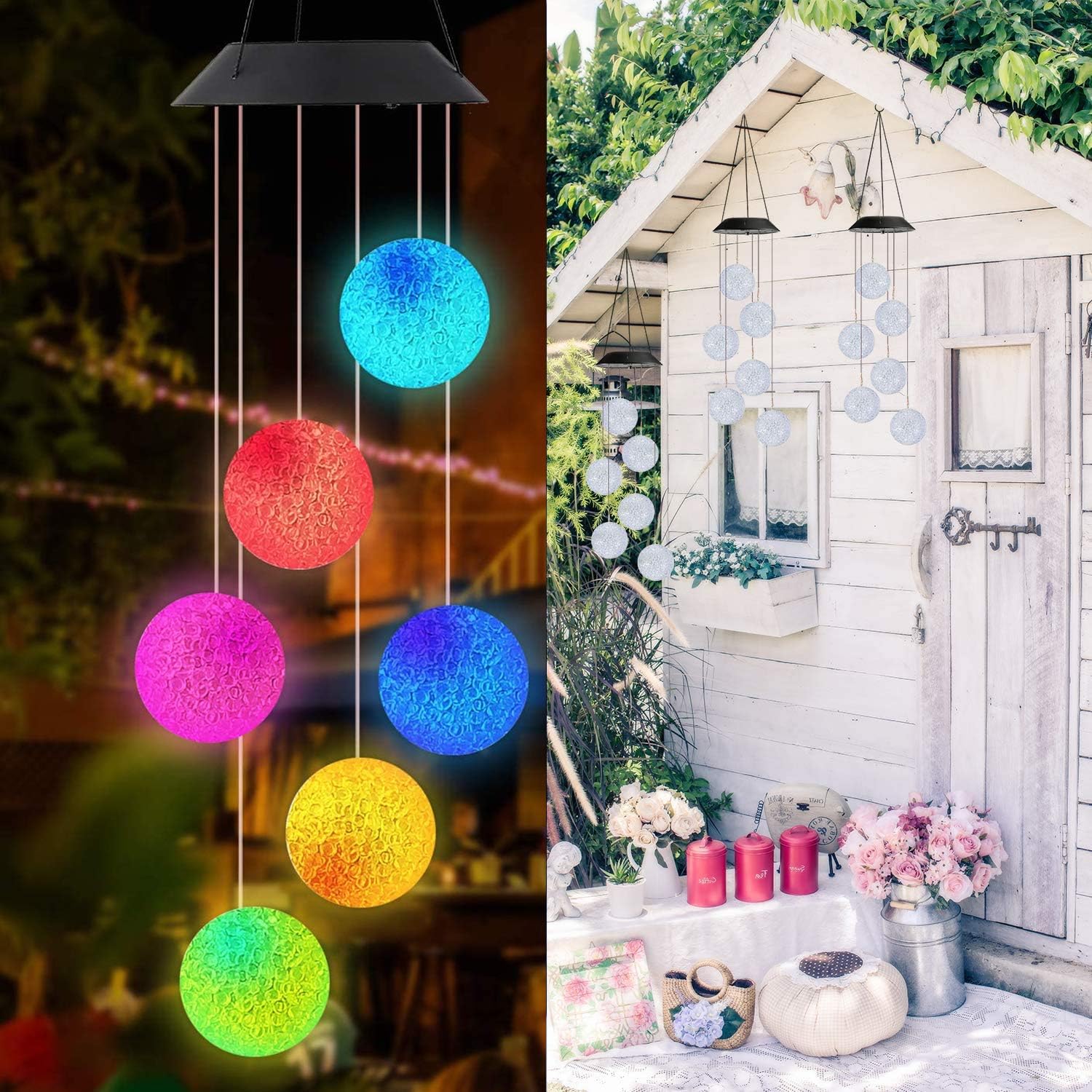 Thumbnail 6 de Qedertek Windspiele für Draußen – LED-Schmetterlinge mit Solarbetrieb und Farbwechsel