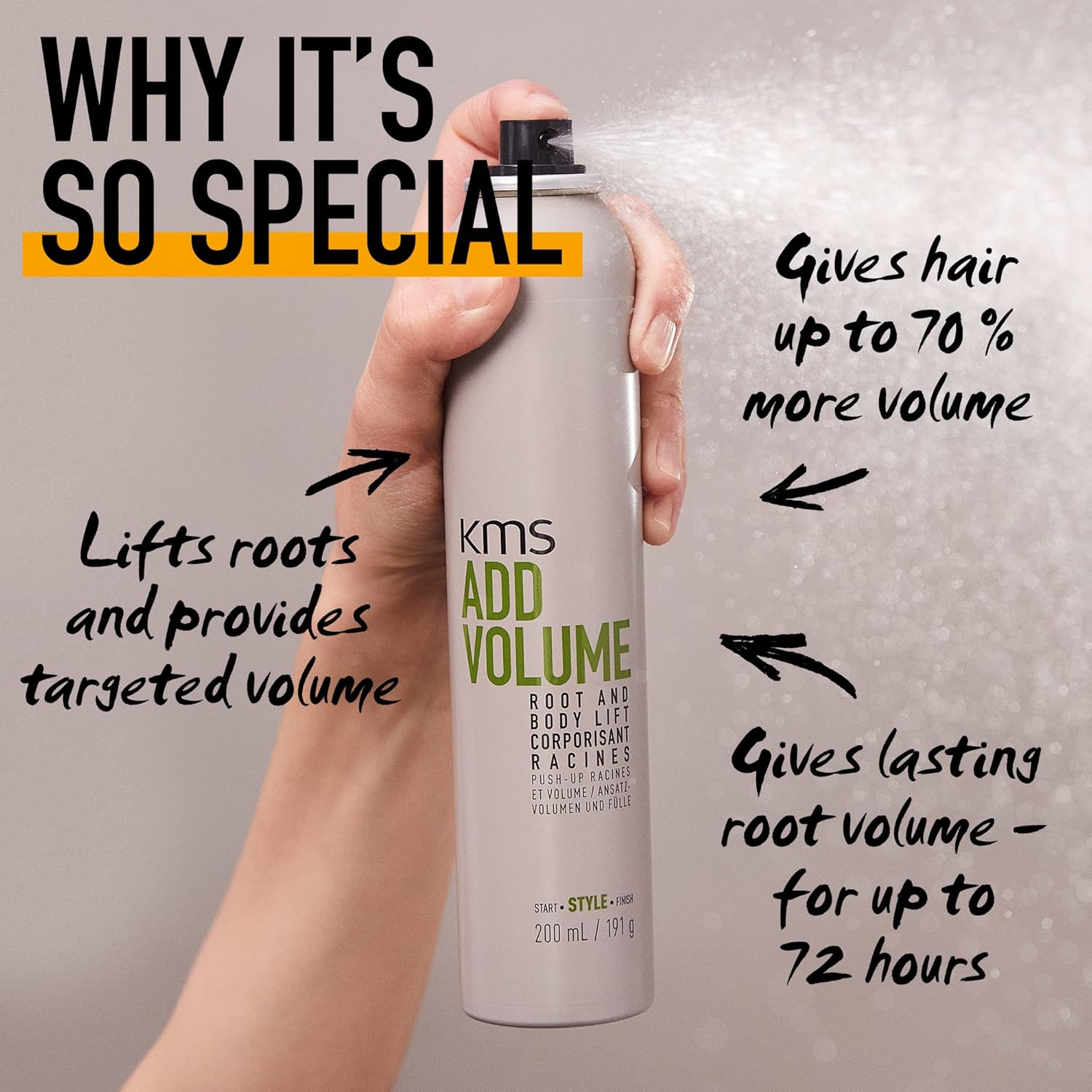 Detalle de KMS AddVolume Root & Body Lift for Fine Hair – 200ml