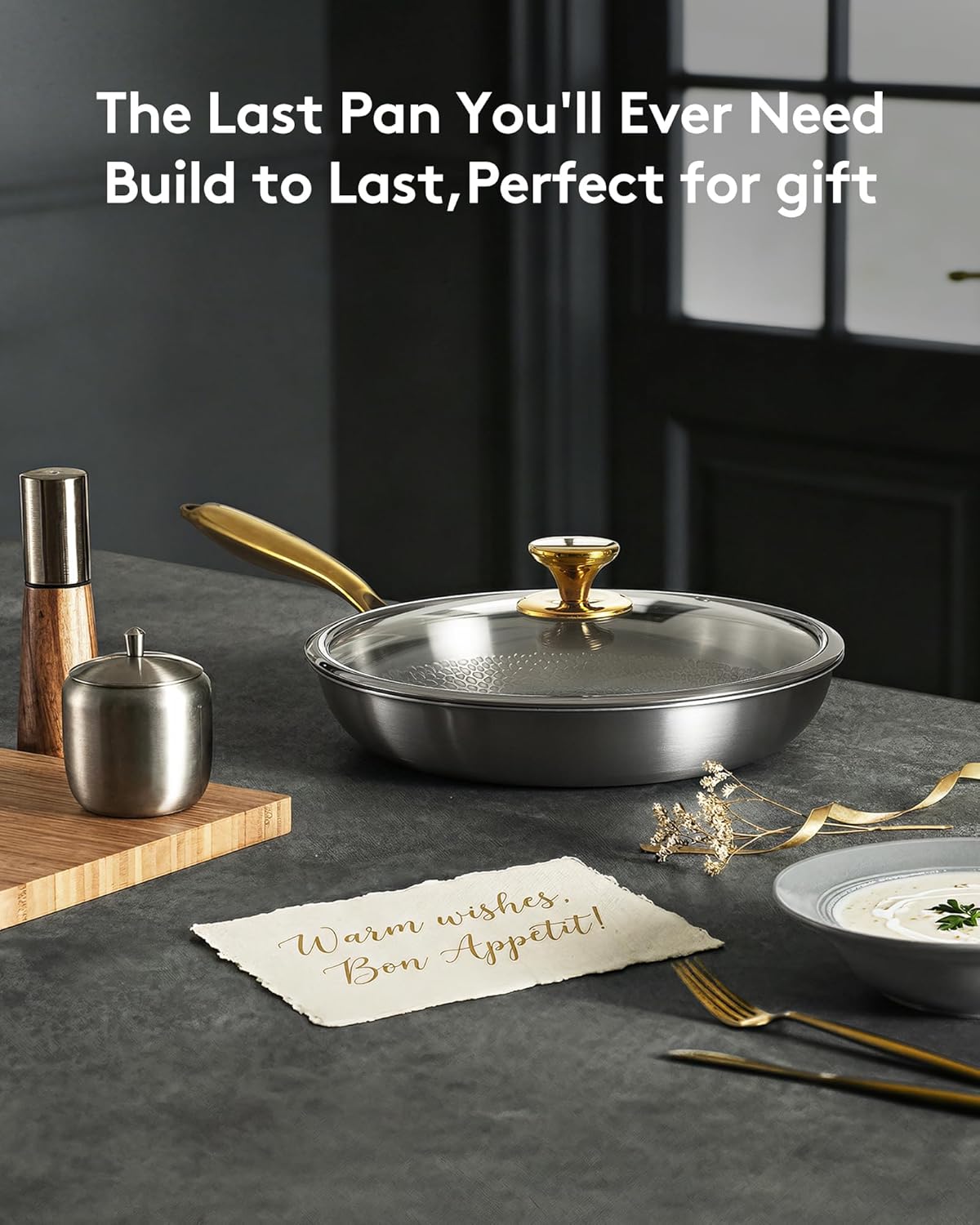 Thumbnail 1 de Titanium Pans for Cooking 12-Inch Pure Tagine Titanium Skillet with Lid (PFAS/PTFE/PFOA-Free)