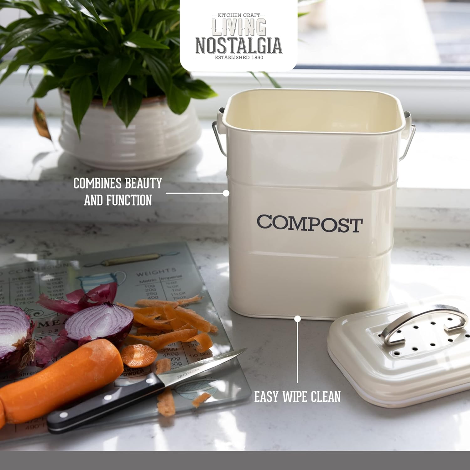 Detalle 2 de KitchenCraft Living Nostalgia 3 L composteur đź—‘
