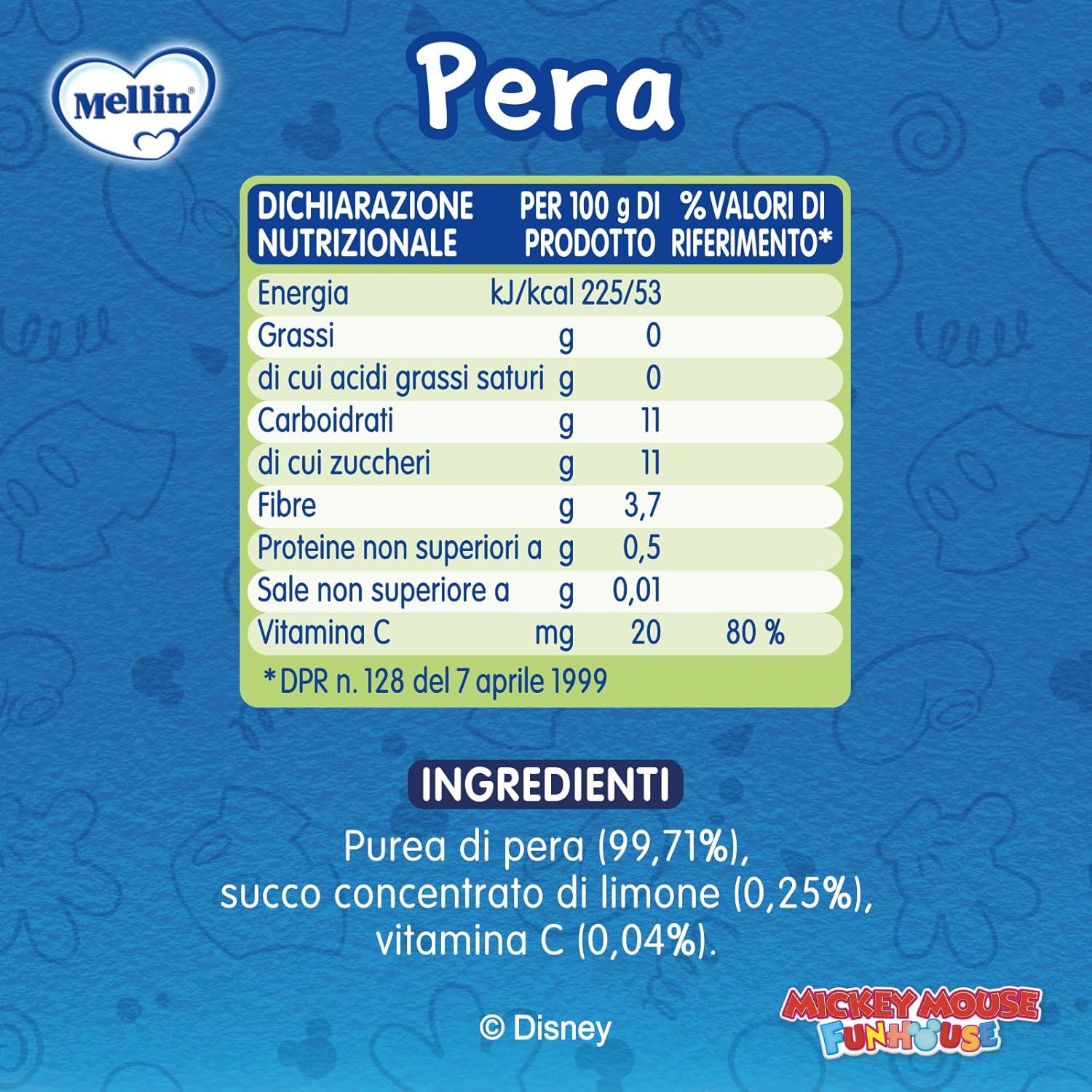 Thumbnail 1 de MELLIN Merenda alla frutta Disney Mickey Mouse — 100% Pera, 6 confezioni da 110 g
