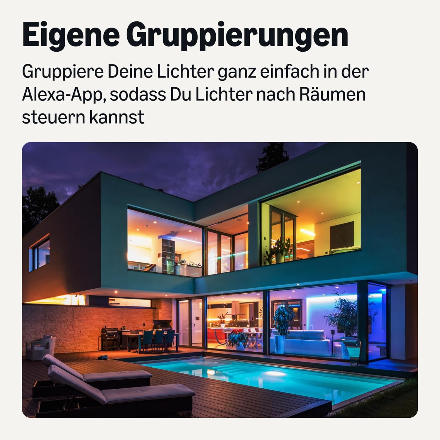 Thumbnail 5 de Amazon Basics Smarter LED-Lichtstreifen, 10 m – RGBW, nur für Alexa geeignet