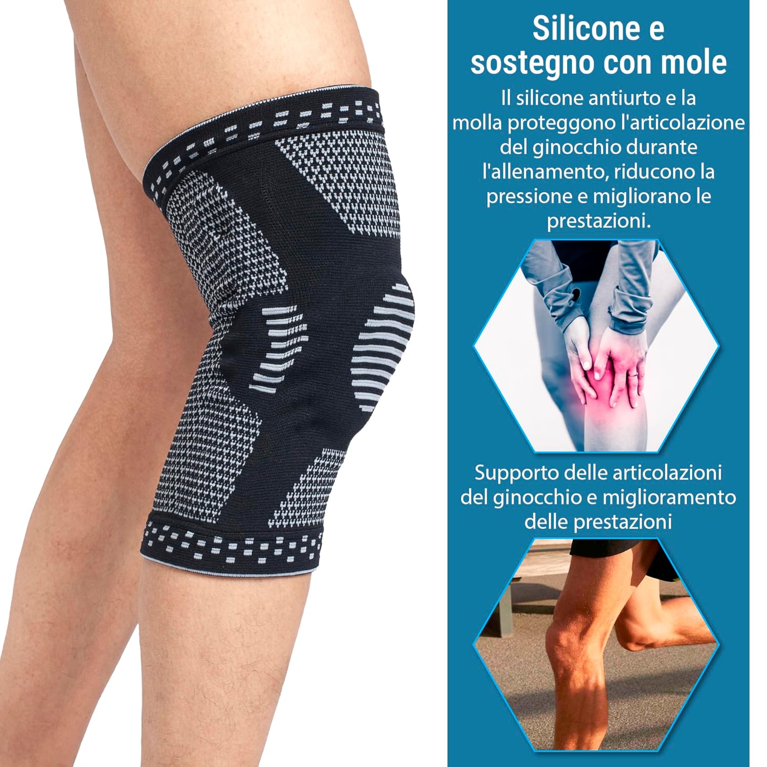 Thumbnail 3 de 360 RELIEF Ginocchiera a Compressione con Imbottitura in Gel – Un supporto versatile per uomo e donna
