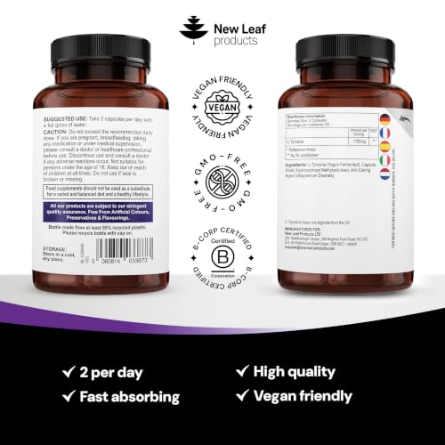 Thumbnail 7 de New Leaf L-Tyrosine 1100mg Vegan Capsules, 120-Capsule Pack
