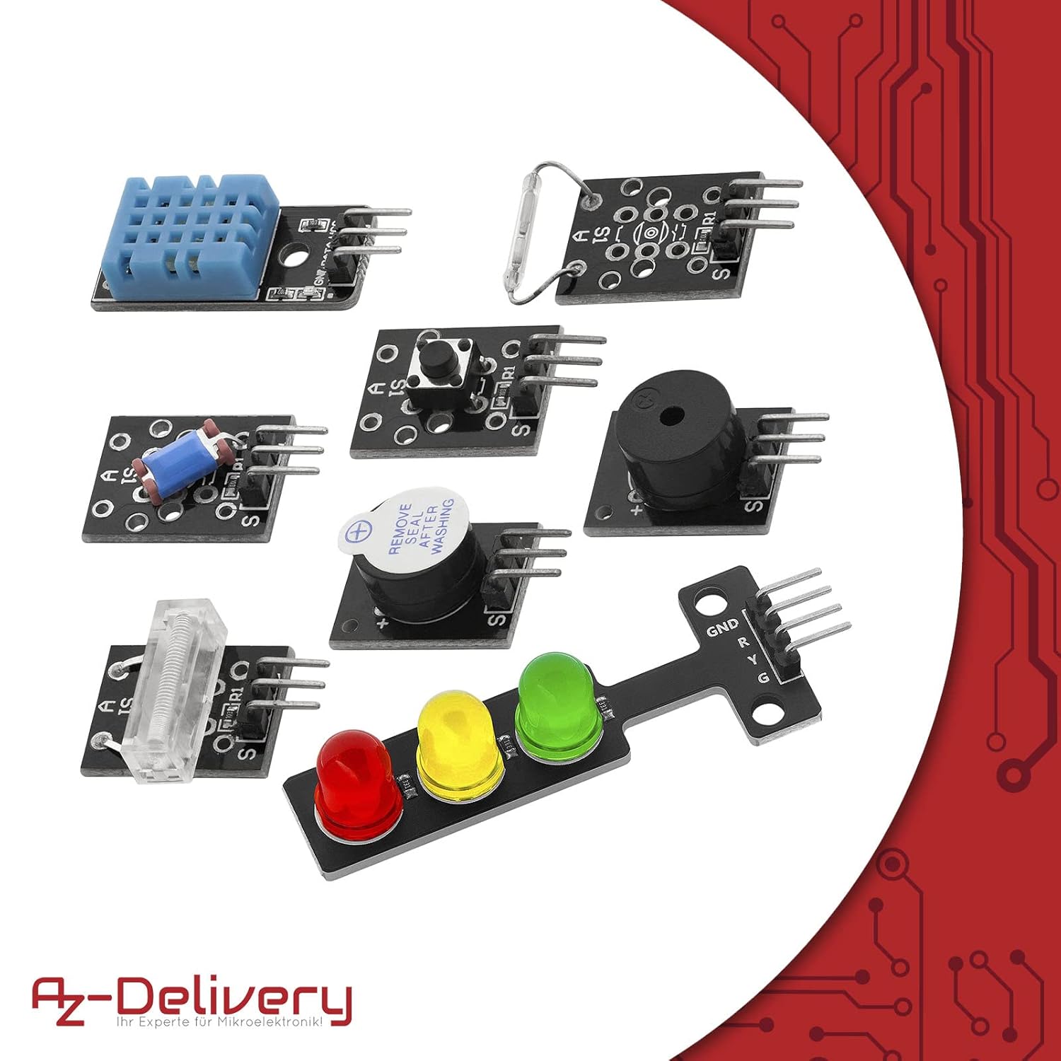Detalle 2 de AZDelivery kit sensori 35 in 1 moduli e accessori per Arduino con E-Book