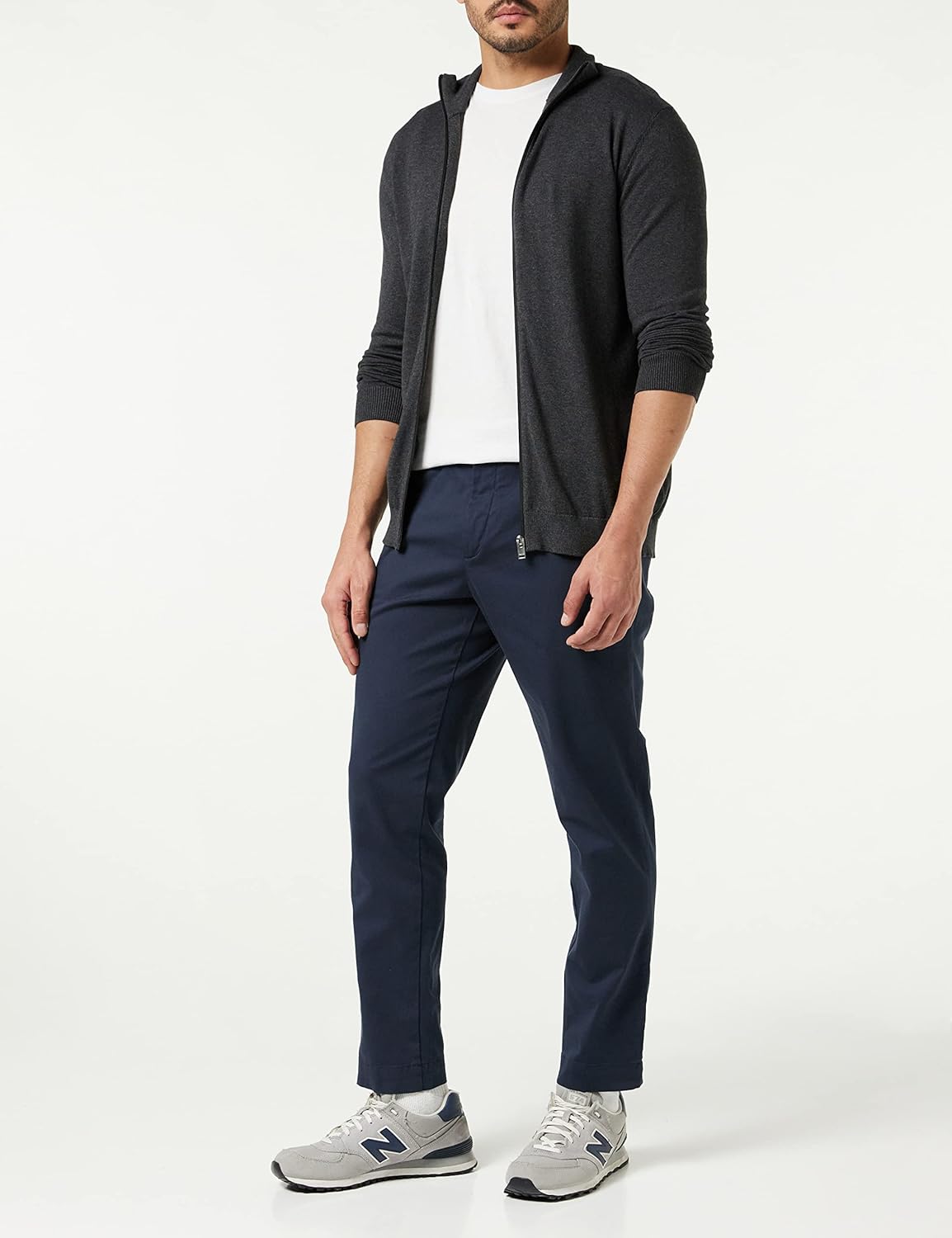 Thumbnail 1 de SELECTED HOMME Male Strickjacke Zip-up – atmungsaktiv, mit Rippdetails
