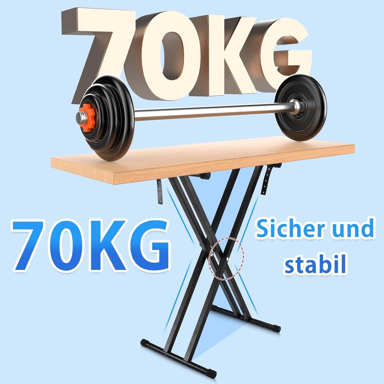 Detalle 2 de Keyboardständer Doppelstrebig höhenverstellbar 7 Stufen